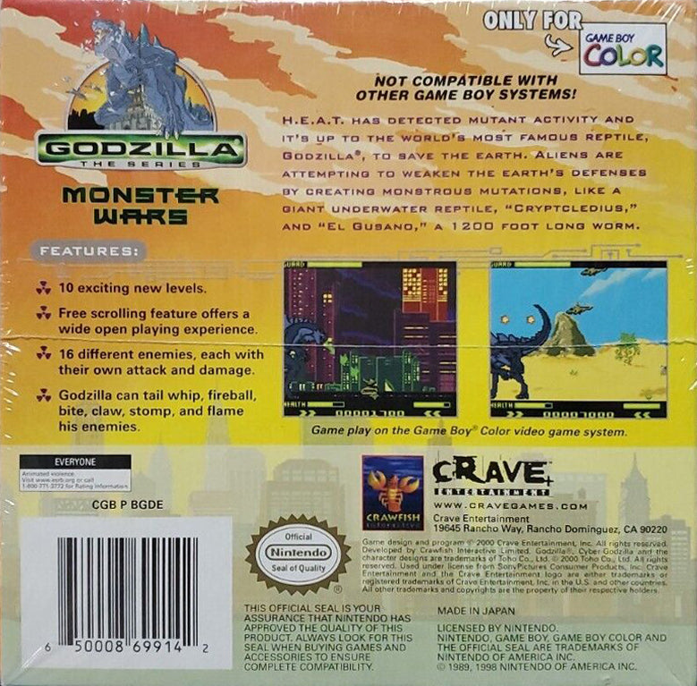 Godzilla: The Series - Monster Wars Game Boy Color - Video Game - Used - CaveGamers - Image 2