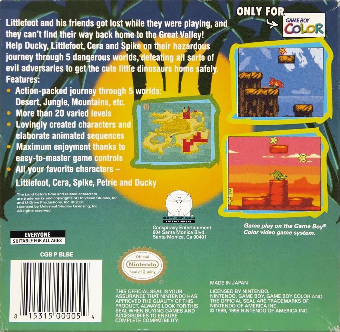 The Land Before Time Game Boy Color - Video Game - Used - CaveGamers - Image 2