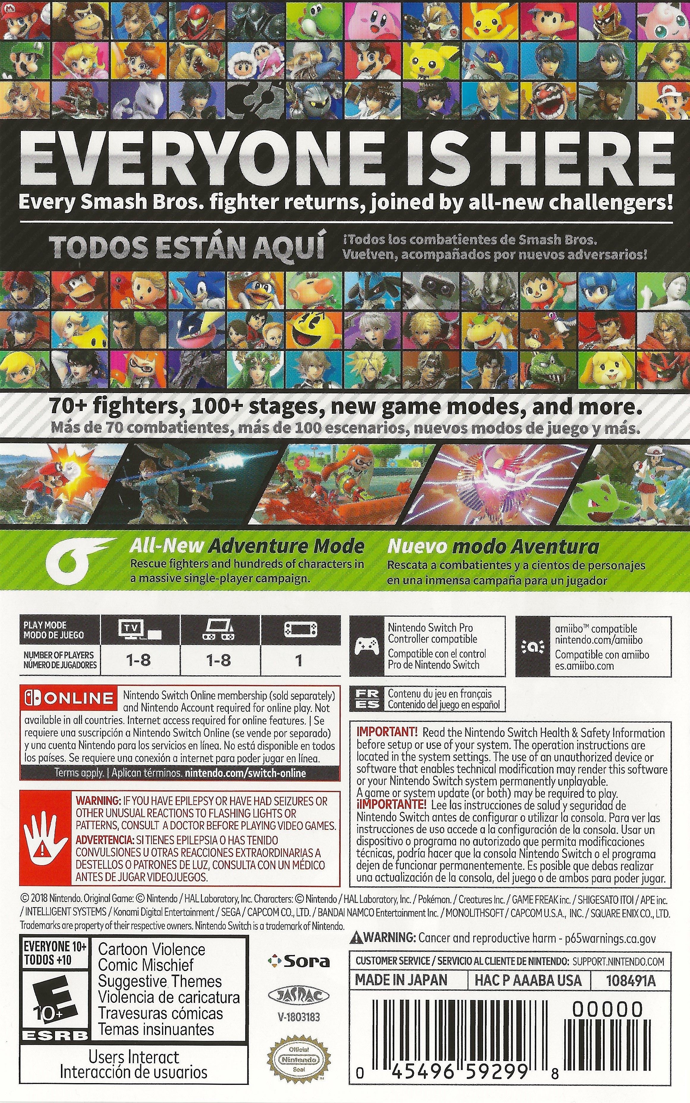Super Smash Bros. Ultimate Switch - Video Game - Used - CaveGamers - Image 2