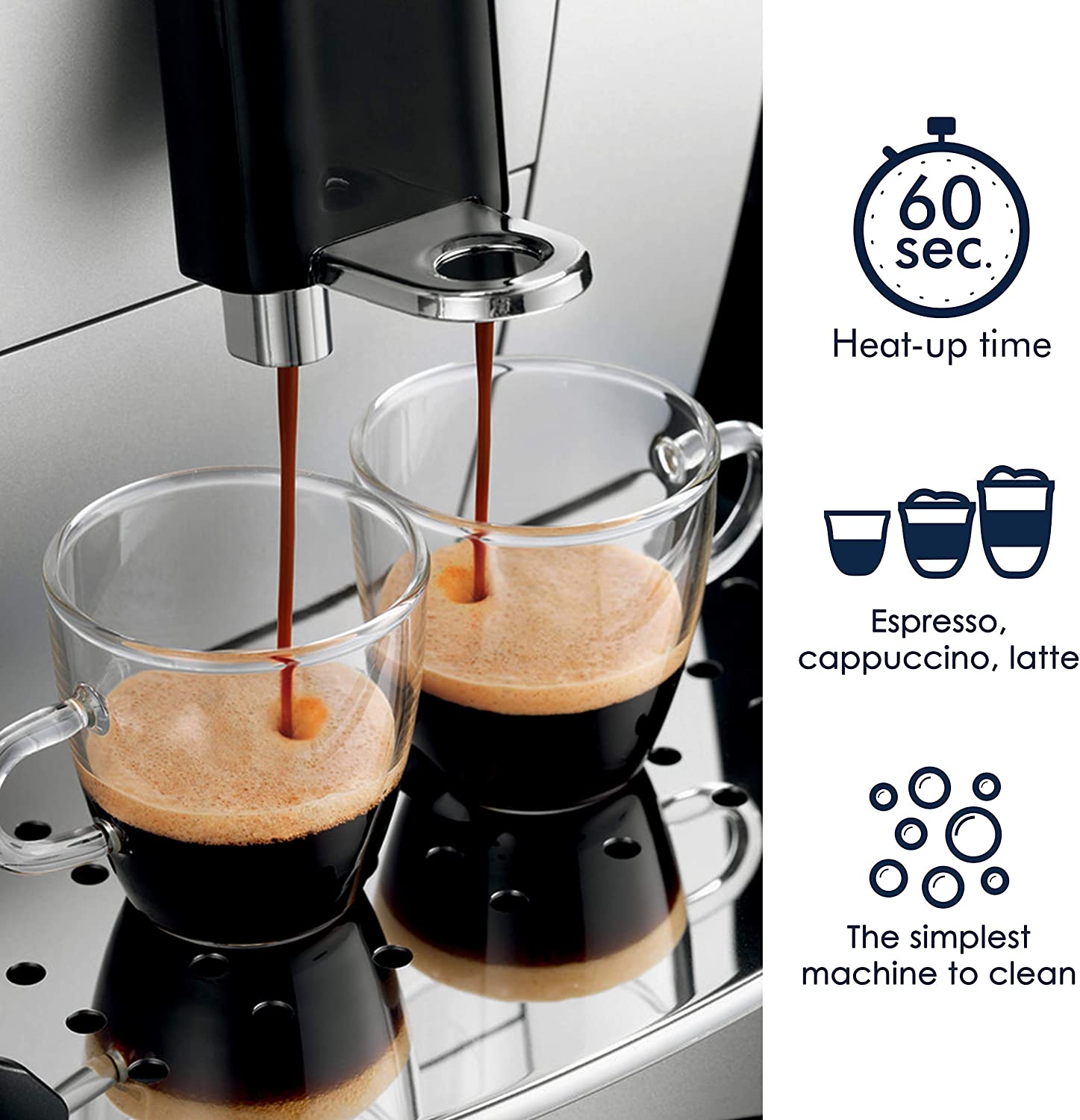 De'Longhi ECAM22110SB Espresso Machine, 13.8", Silver