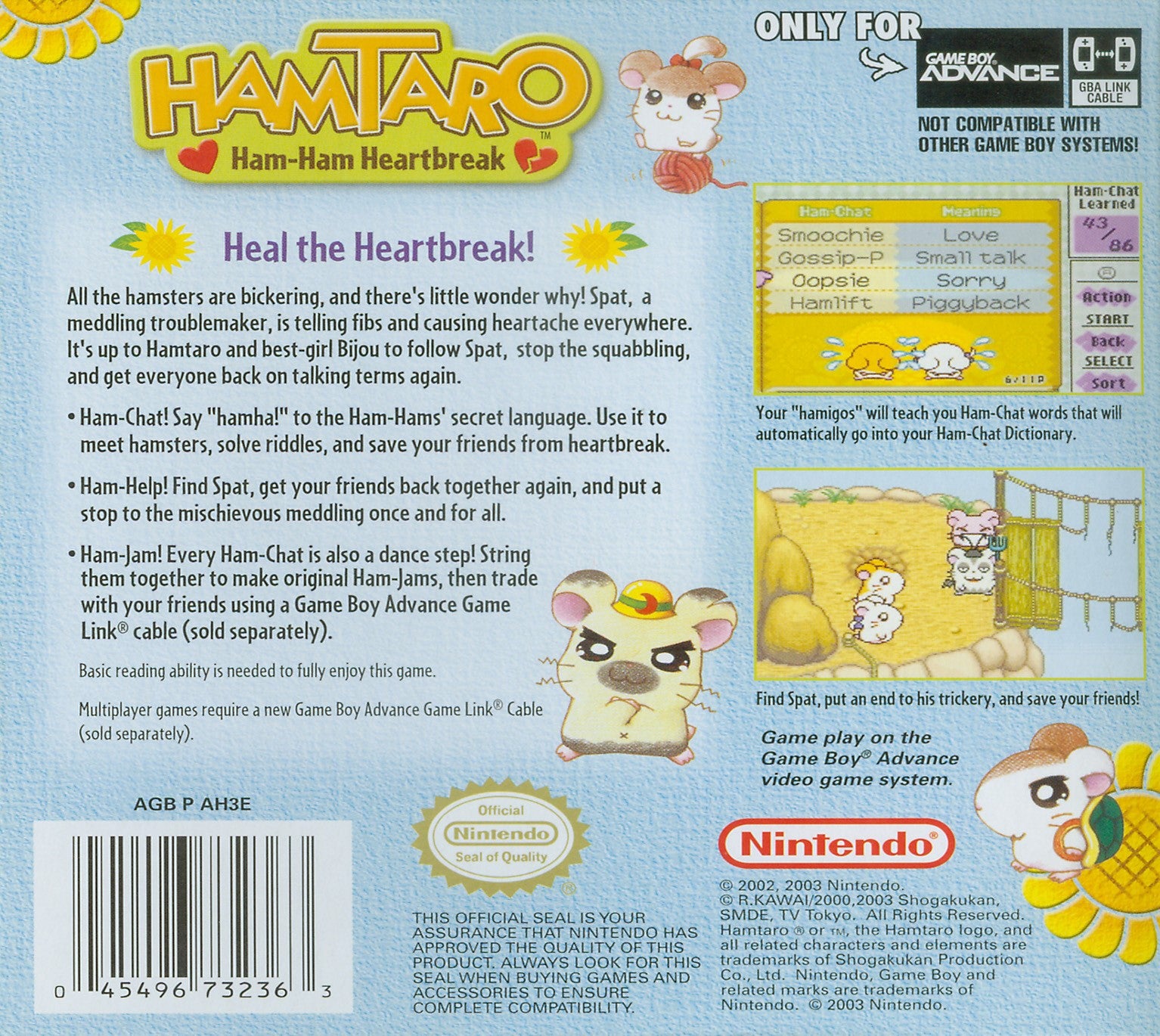 Hamtaro: Ham-Ham Heartbreak Game Boy Advance - Video Game - Used - CaveGamers - Image 2