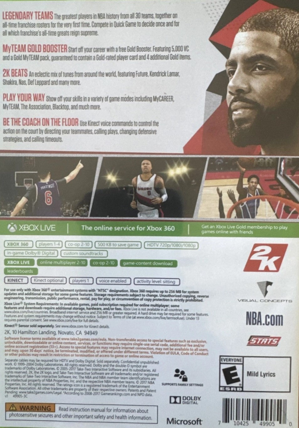 NBA 2K18 Xbox 360 - Video Game - Used - CaveGamers - Image 2