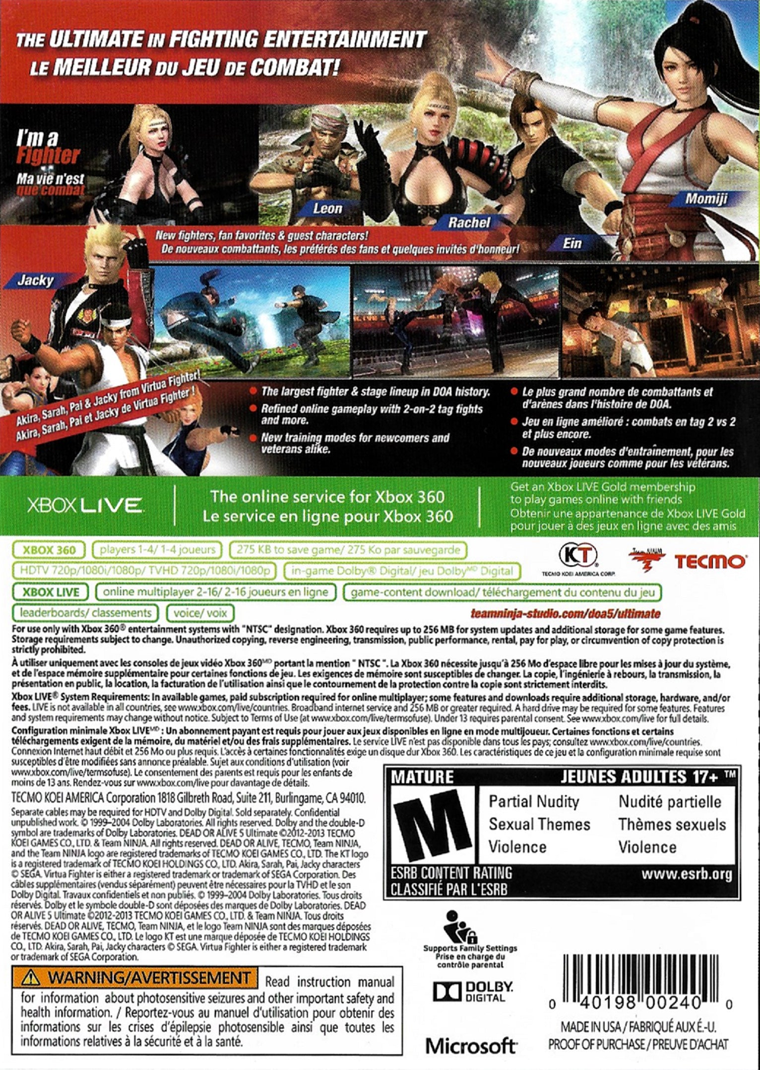 Dead or Alive 5 Ultimate Xbox 360 - Video Game - Used - CaveGamers - Image 2