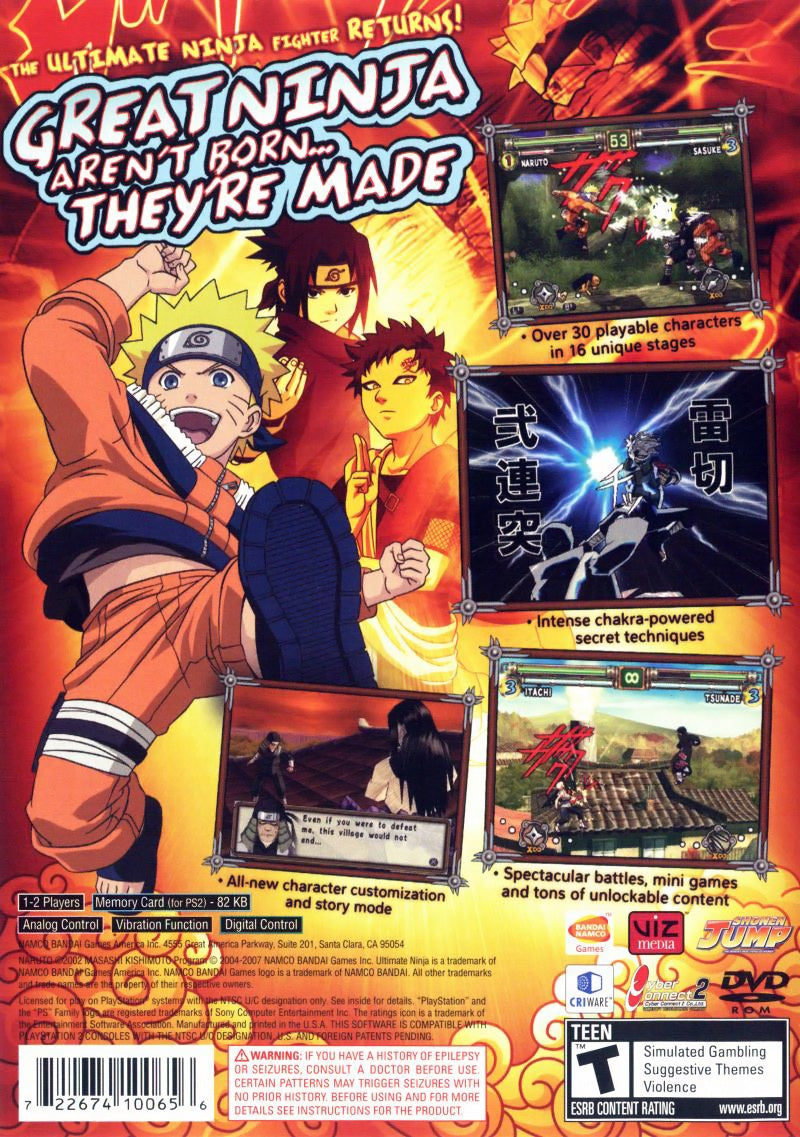 Naruto Ultimate Ninja 2 PS2 - Video Game - Used - CaveGamers - Image 2