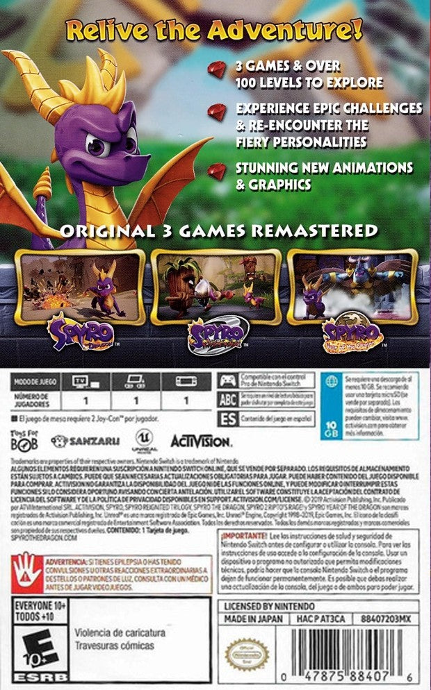 Spyro: Reignited Trilogy Switch - Video Game - Used - CaveGamers - Image 2