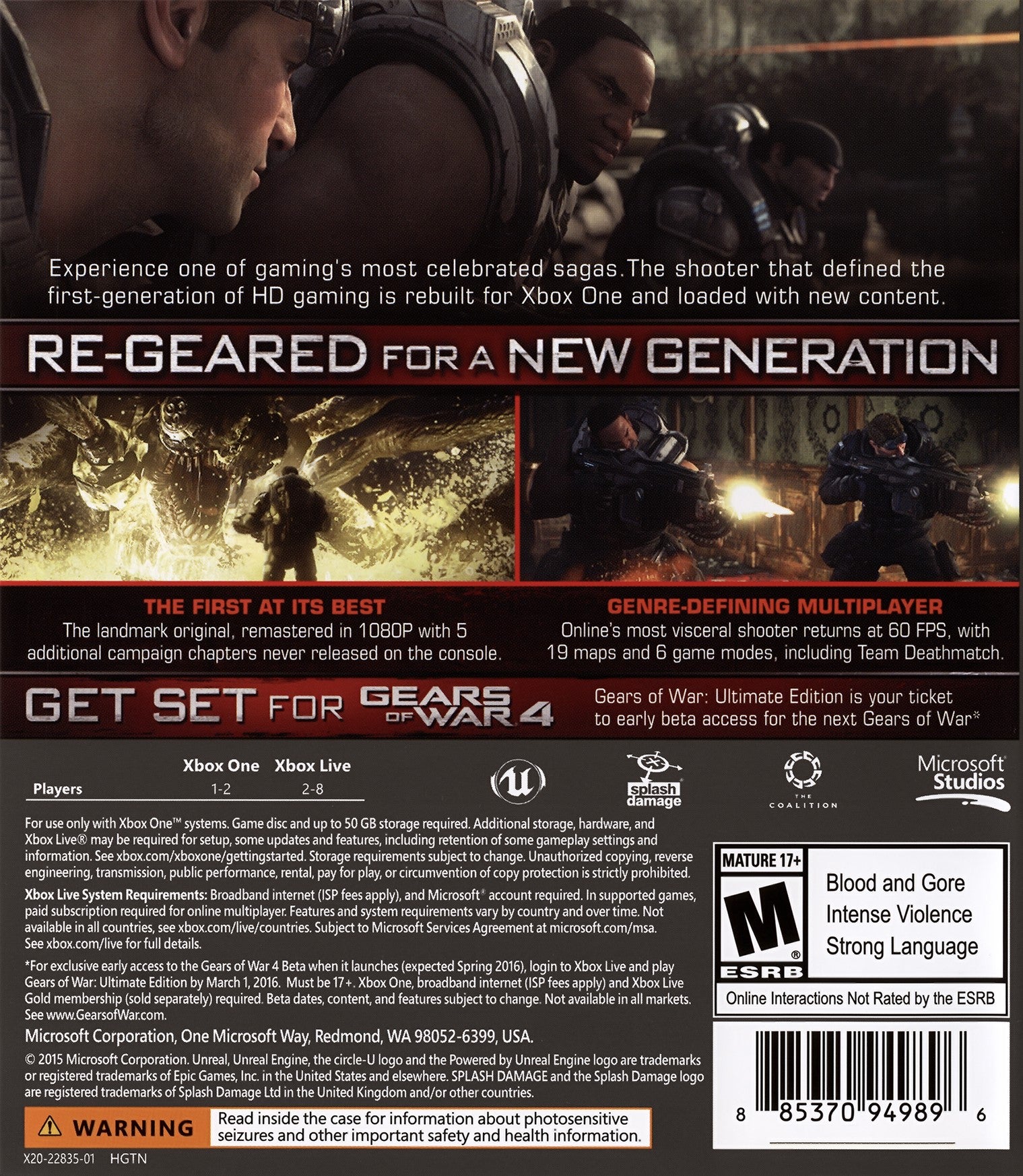 Gears of War: Ultimate Edition Xbox One - Video Game - Used - CaveGamers - Image 2