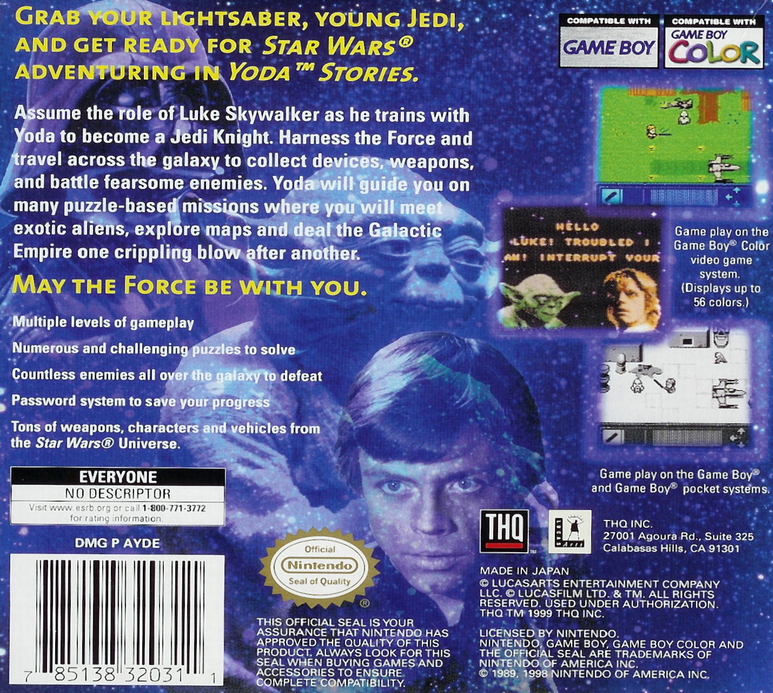 Star Wars Yoda Stories Game Boy Color - Video Game - Used - CaveGamers - Image 2