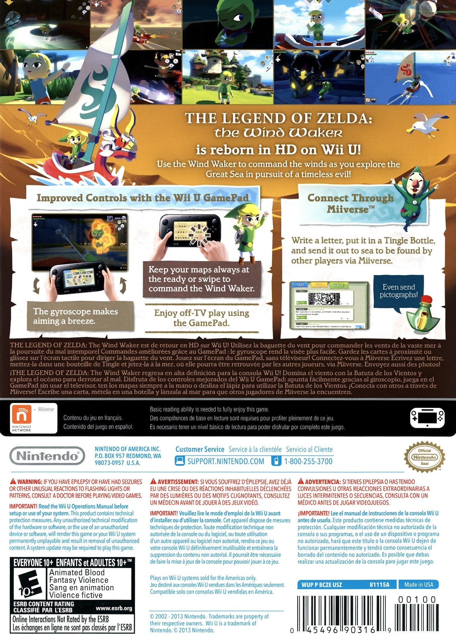 The Legend of Zelda: The Wind Waker HD Wii U - Video Game - Used - CaveGamers - Image 2