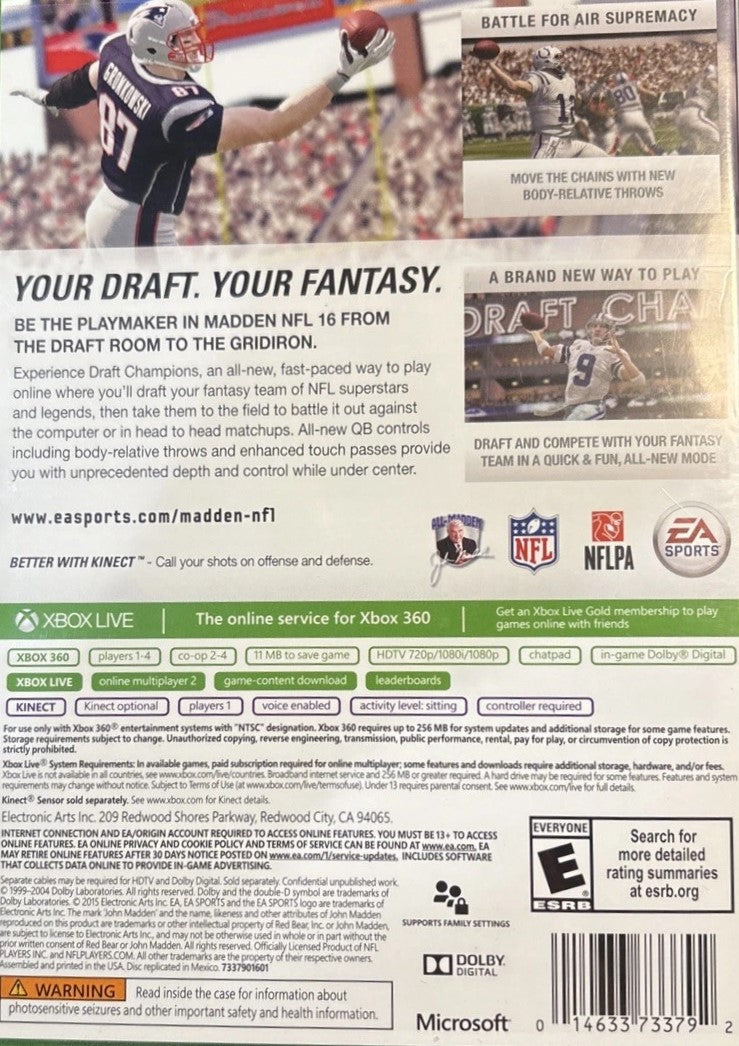 Madden NFL 16 Xbox 360 - Video Game - Used - CaveGamers - Image 2
