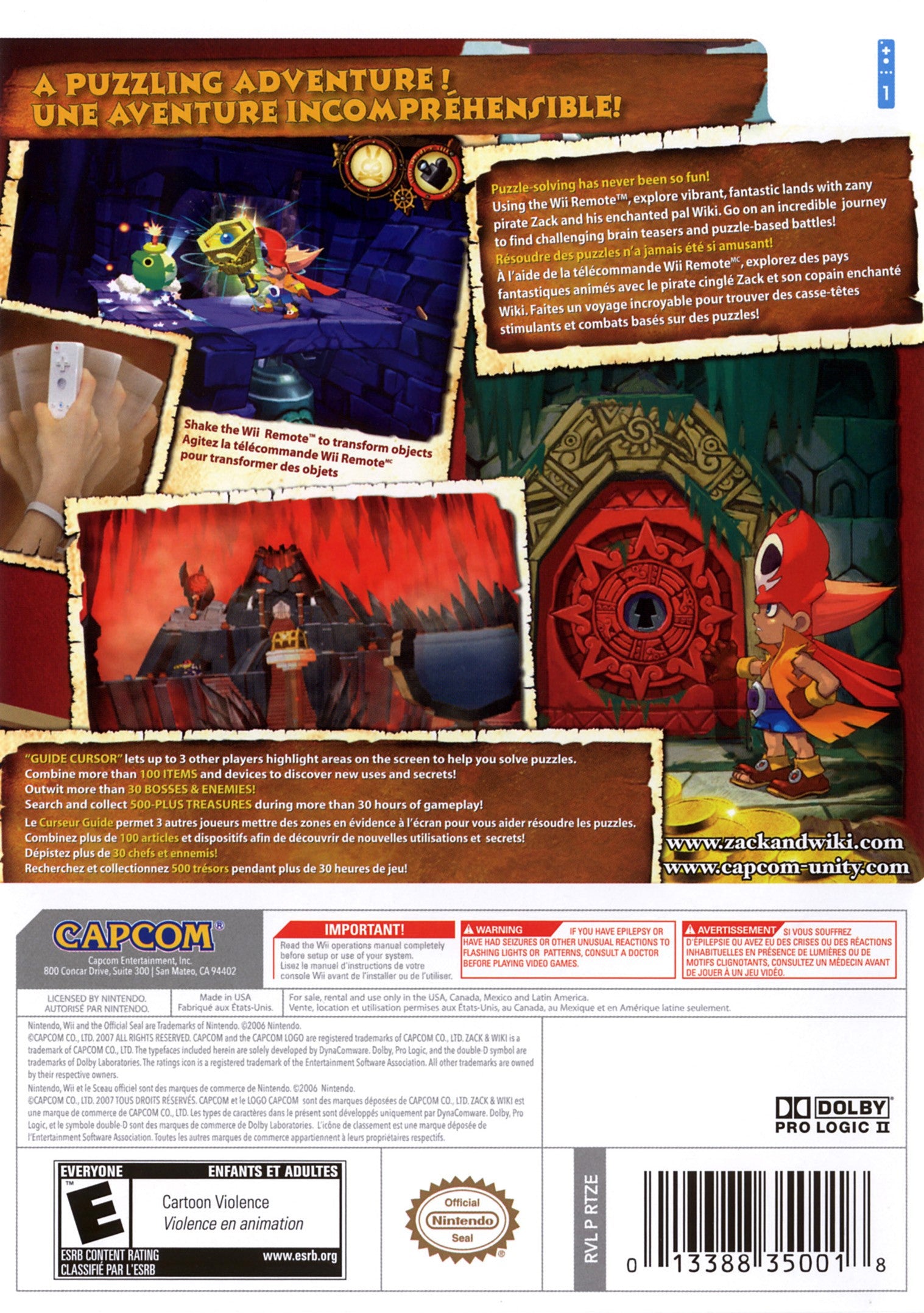 Zack & Wiki Quest for Barbaros Treasure Wii - Video Game - Used - CaveGamers - Image 2