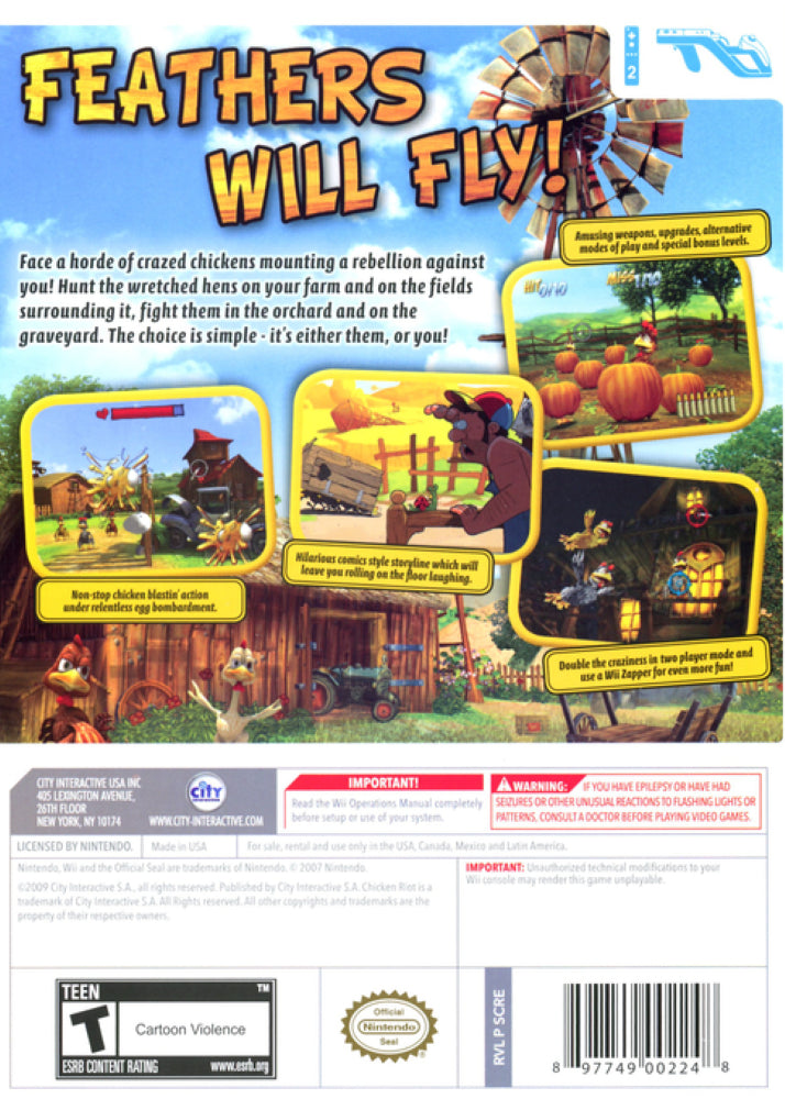 Chicken Riot Wii - Video Game - Used - CaveGamers - Image 2