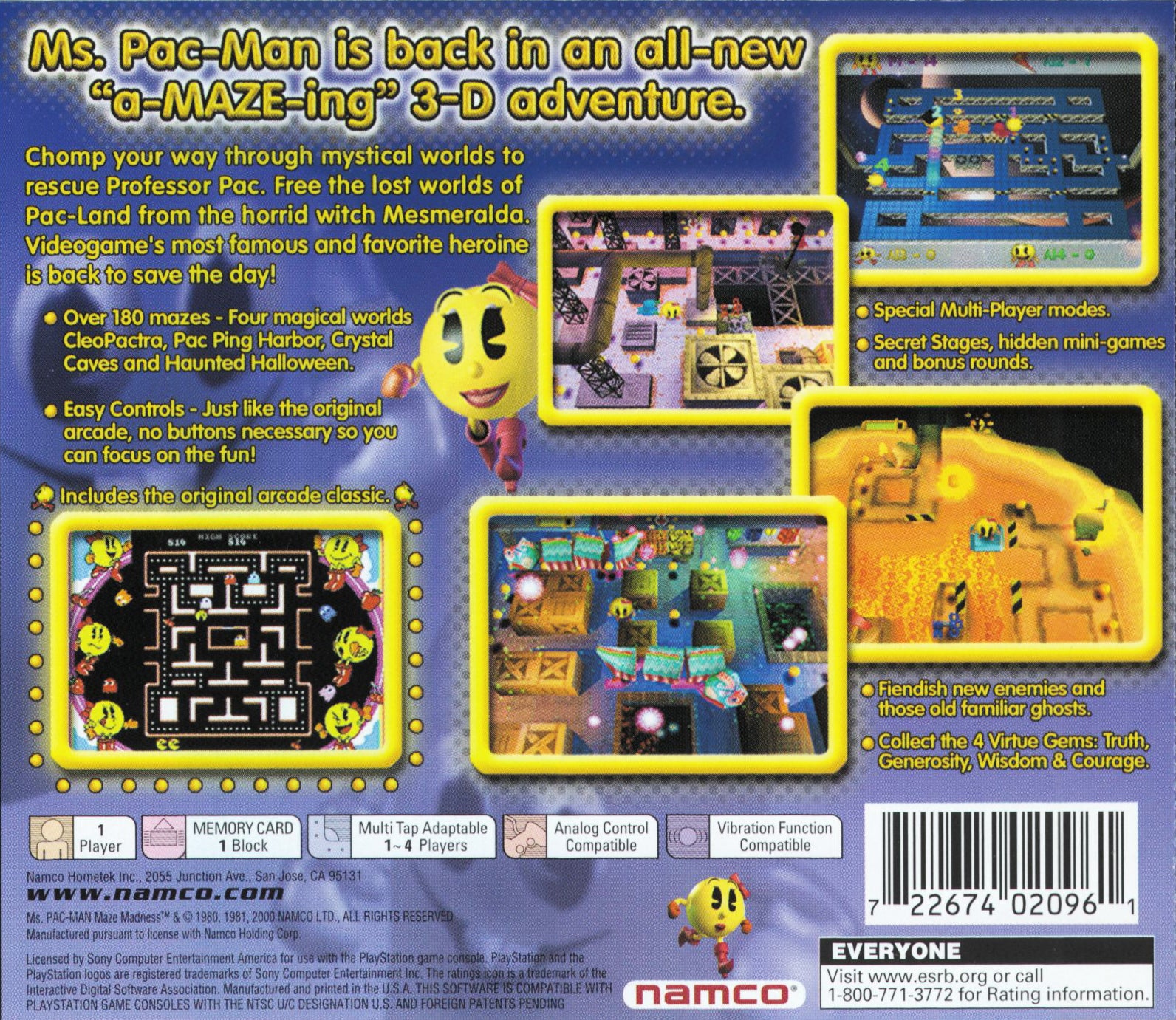 Ms. Pac-Man Maze Madness Playstation - Video Game - Used - CaveGamers - Image 2