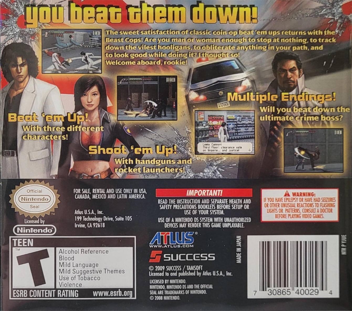 Tokyo Beat Down DS - Video Game - Used - CaveGamers - Image 2
