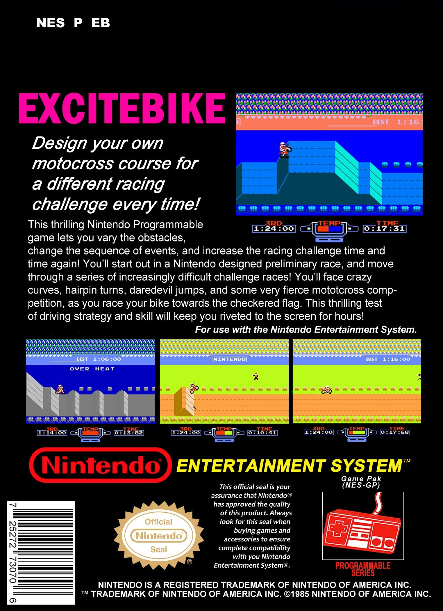 Excitebike NES - Video Game - Used - CaveGamers - Image 2