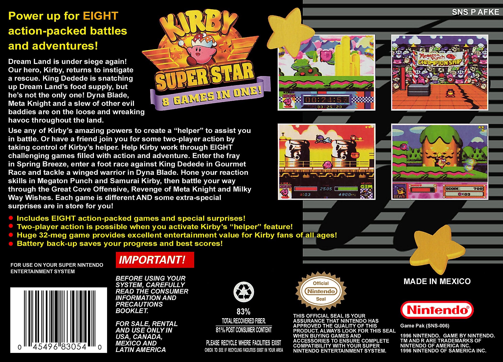 Kirby Super Star SNES - Video Game - Used - CaveGamers - Image 2