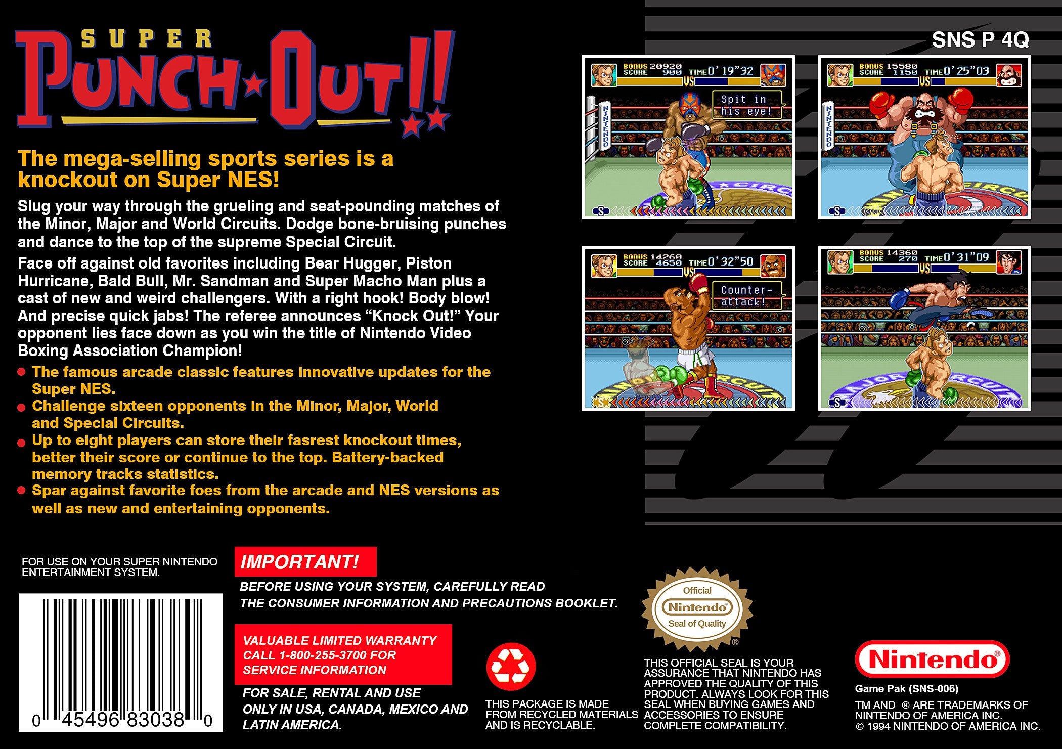Super Punch-Out!! SNES - Video Game - Used - CaveGamers - Image 2