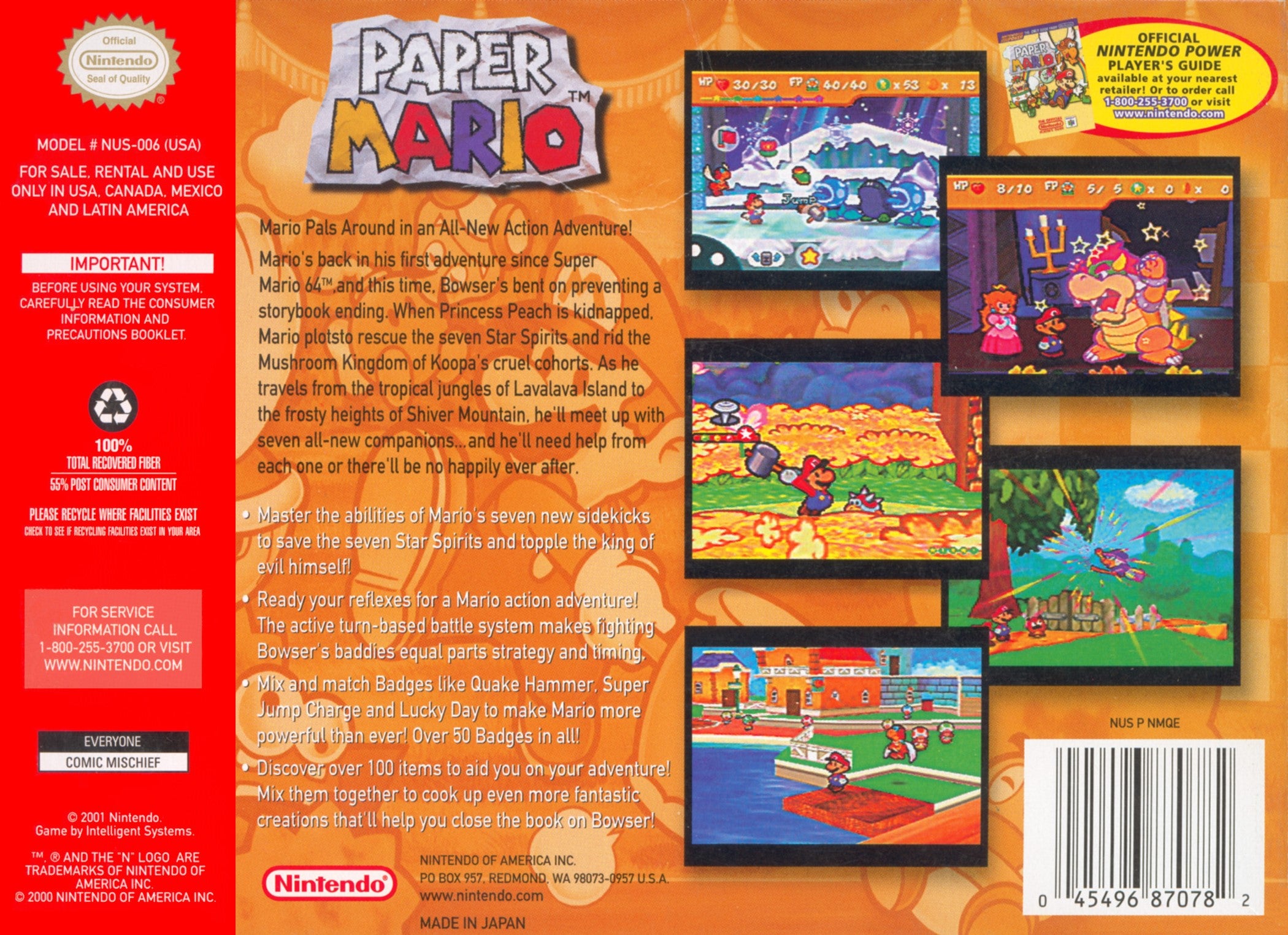 Paper Mario N64 - Video Game - Used - CaveGamers - Image 2