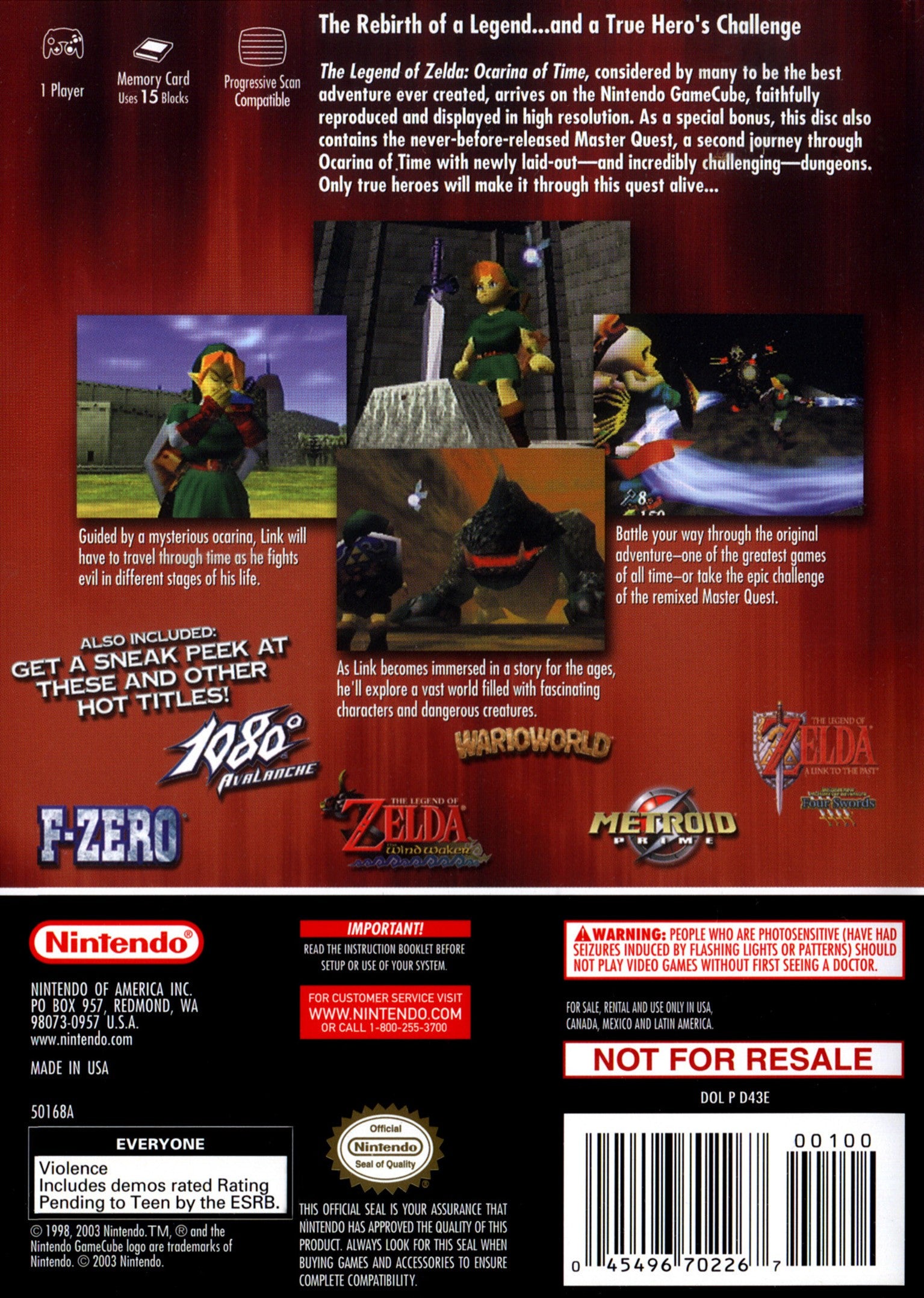 The Legend of Zelda: Ocarina of Time + Master Quest GameCube - Video Game - Used - CaveGamers - Image 2