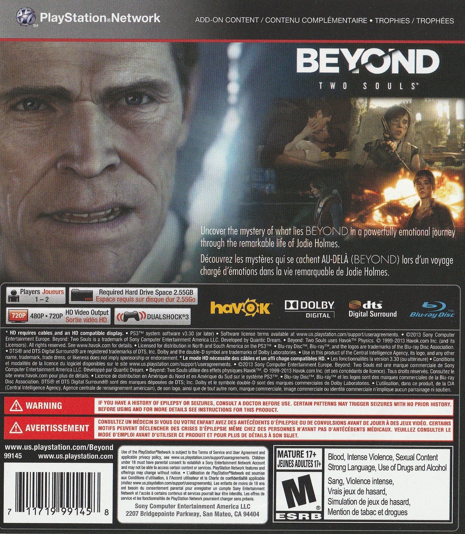 Beyond: Two Souls PS3 - Video Game - Used - CaveGamers - Image 2