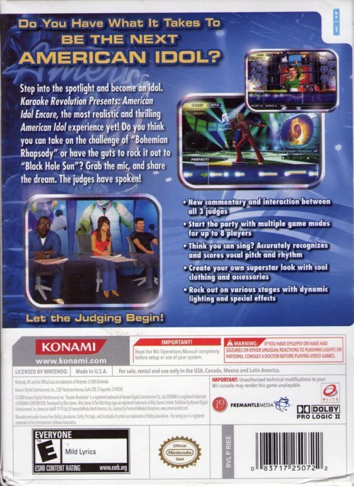 Karaoke Revolution American Idol Encore 2 Wii - Video Game - Used - CaveGamers - Image 2