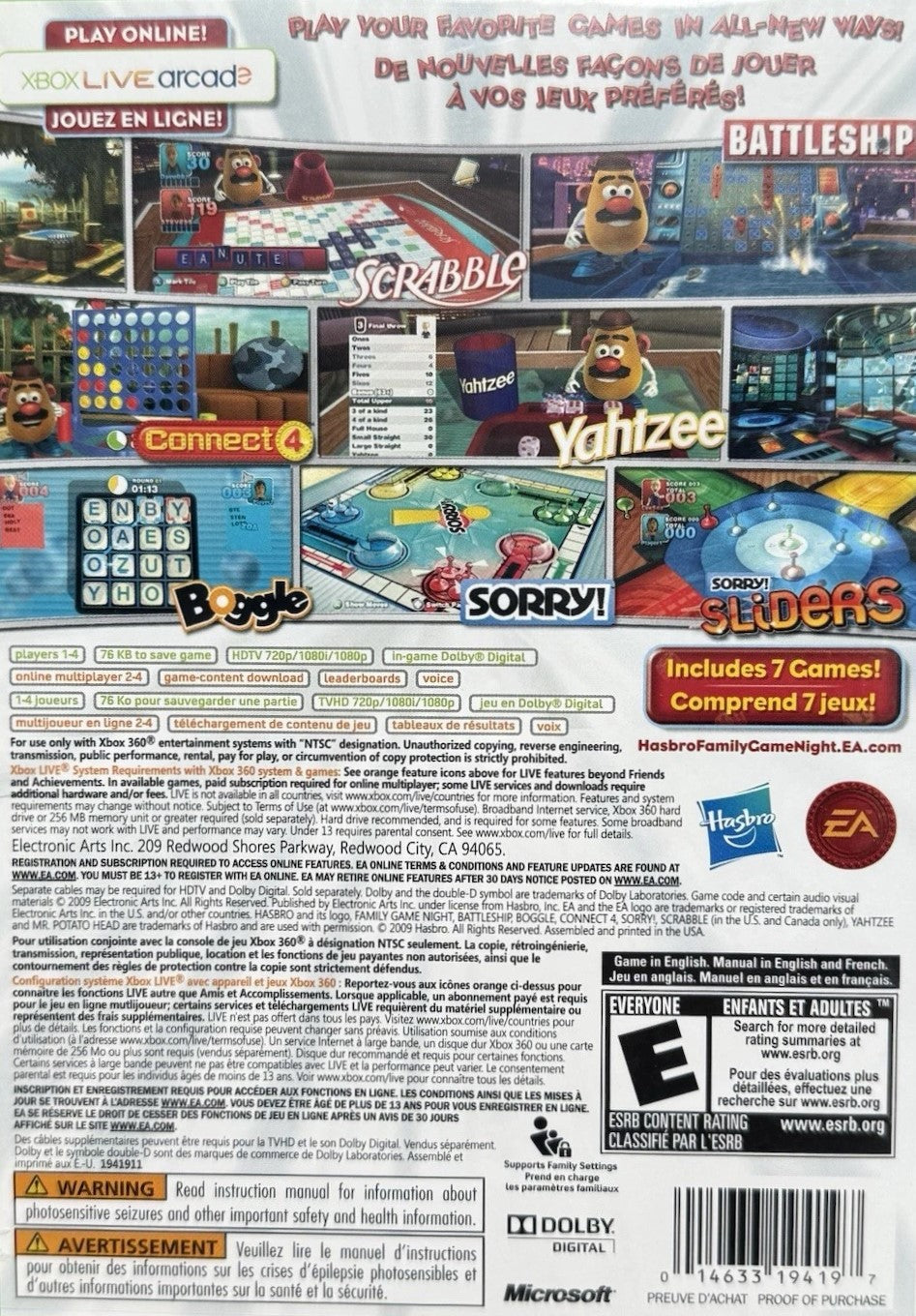 Hasbro Family Game Night Xbox 360 - Video Game - Used - CaveGamers - Image 2