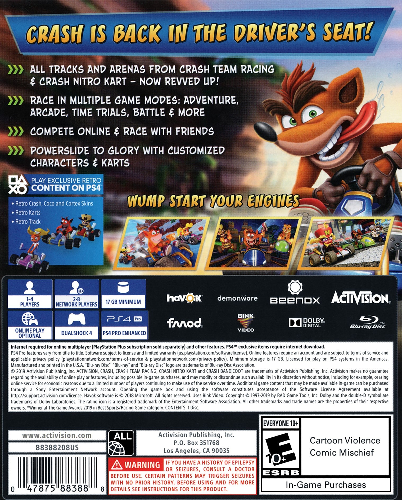 Crash Team Racing: Nitro-Fueled PS4 - Video Game - Used - CaveGamers - Image 2