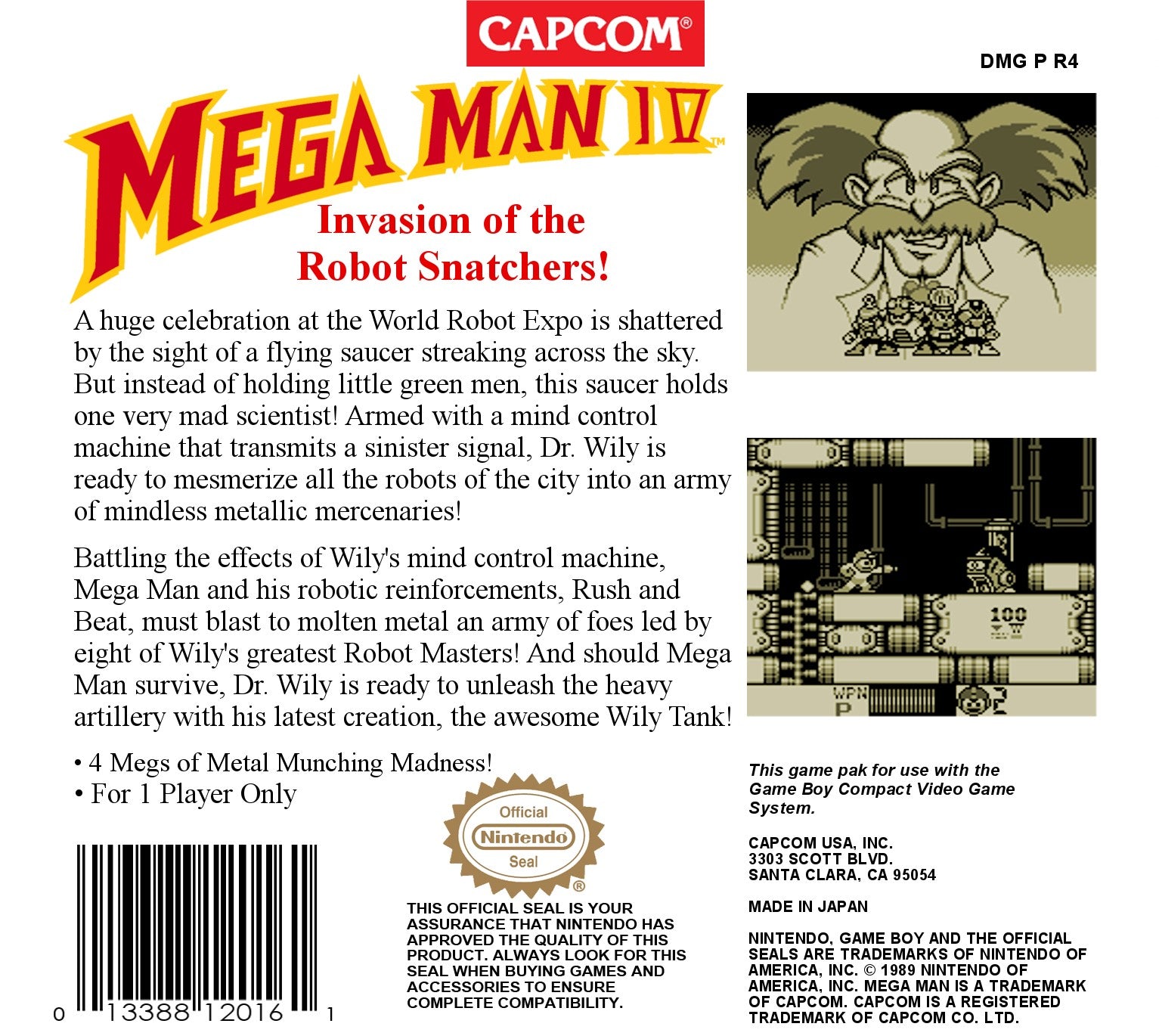 Mega Man IV Game Boy - Video Game - Used - CaveGamers - Image 2