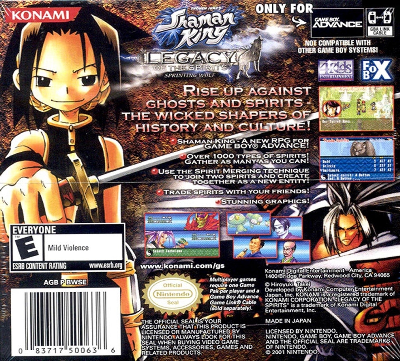 Shaman King: Legacy of Spirits Sprinting Wolf Game Boy Advance - Video Game - Used - CaveGamers - Image 2