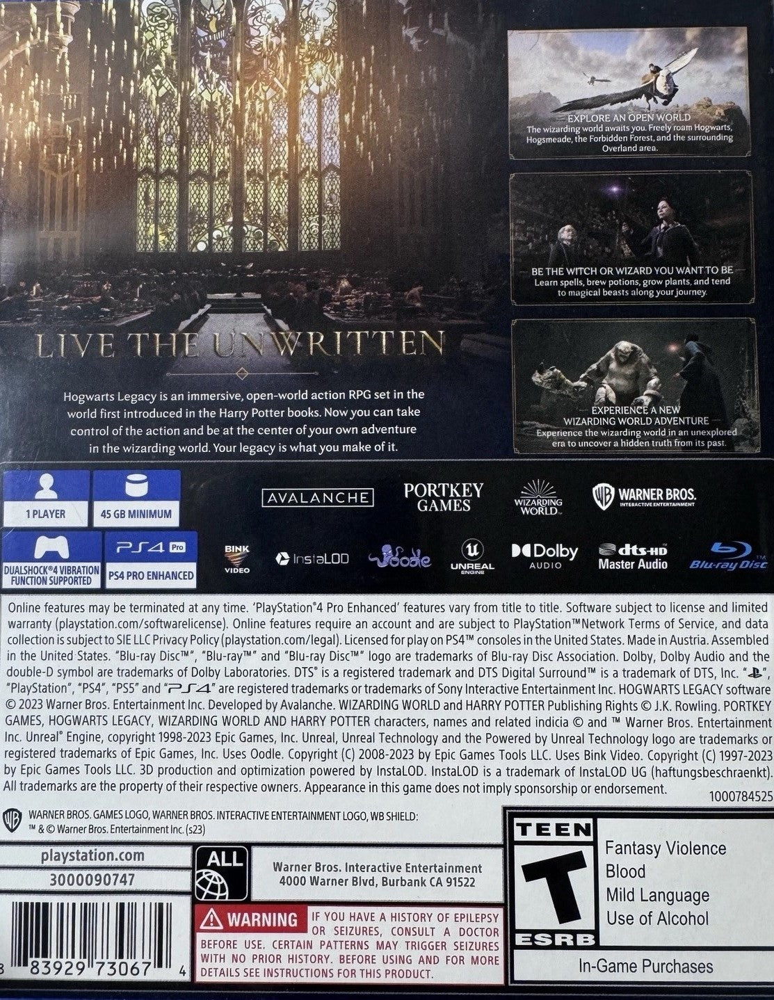 Hogwarts Legacy PS4 - Video Game - Used - CaveGamers - Image 2