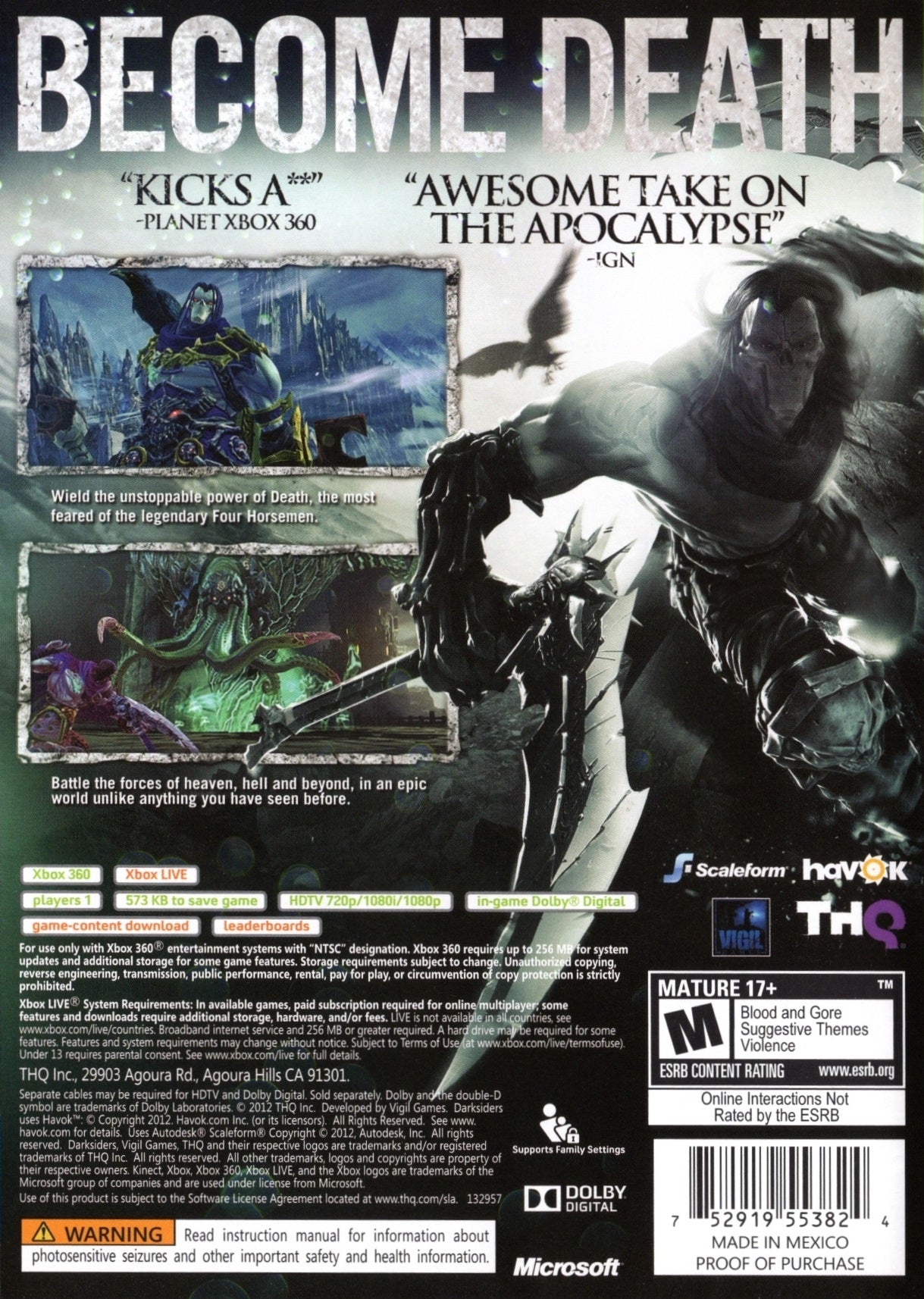Darksiders II Xbox 360 - Video Game - Used - CaveGamers - Image 2