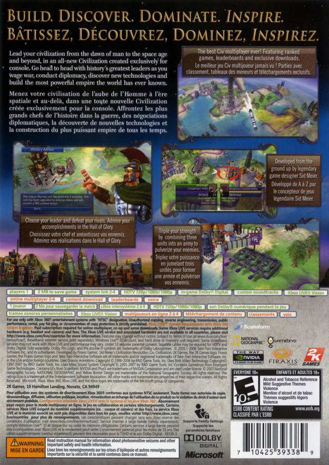 Sid Meier's Civilization Revolution Xbox 360 - Video Game - Used - CaveGamers - Image 2