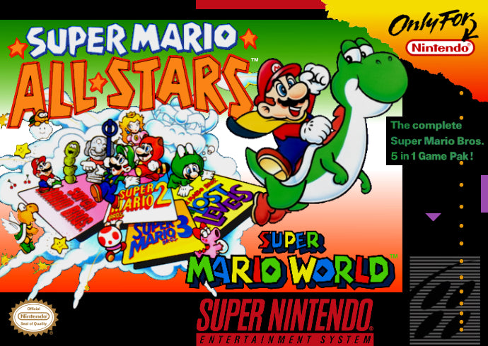 Super Mario All-Stars and Super Mario World 2-in-1 SNES - Video Game - Used - CaveGamers