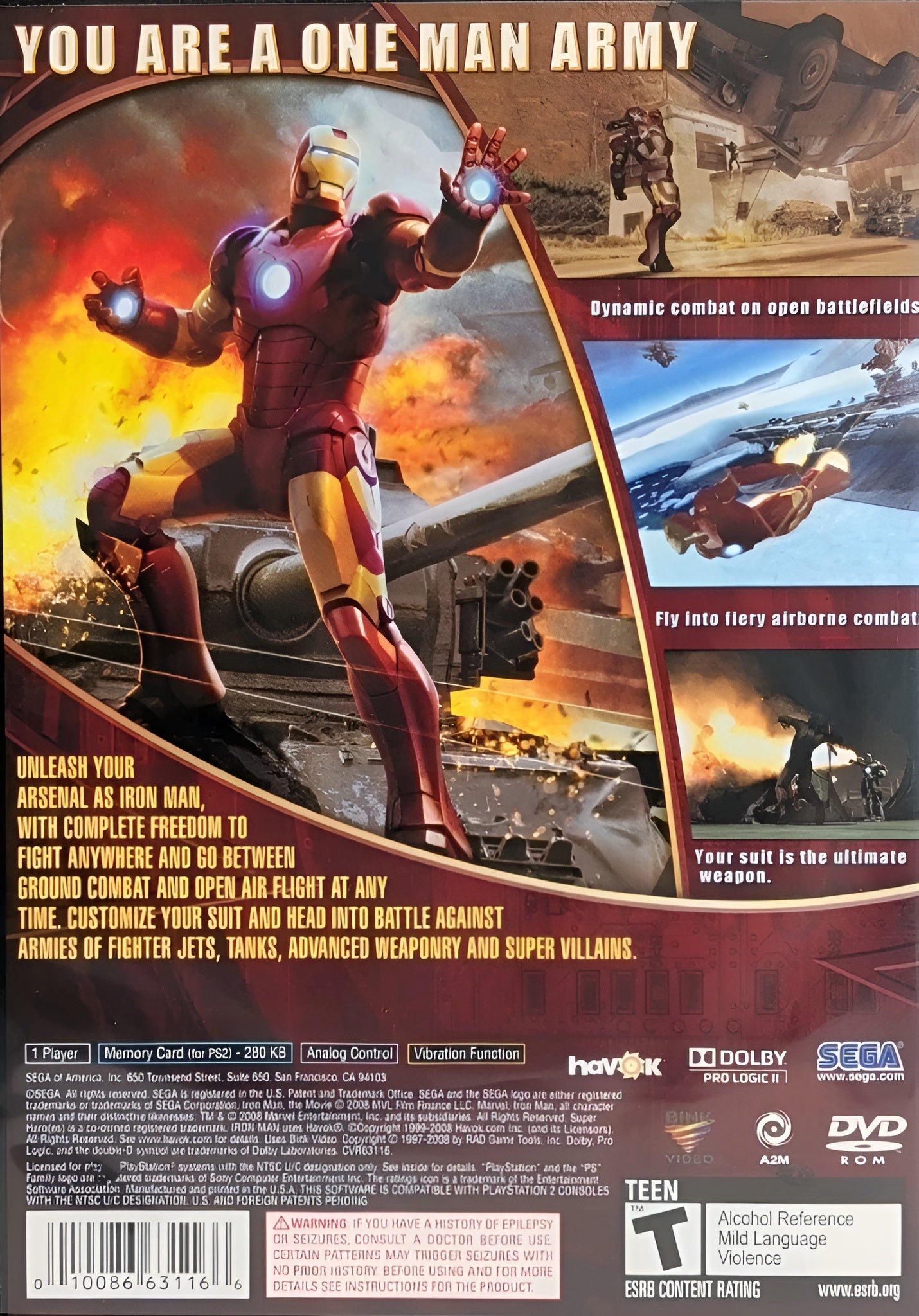 Iron Man PS2 - Video Game - Used - CaveGamers - Image 2