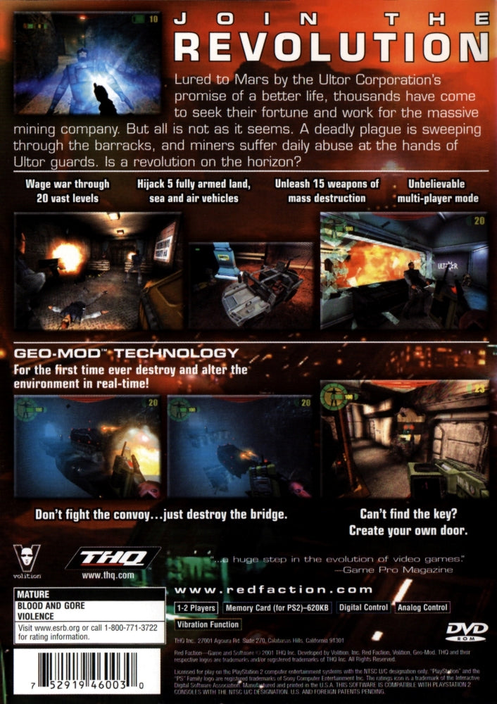 Red Faction PS2 - Video Game - Used - CaveGamers - Image 2