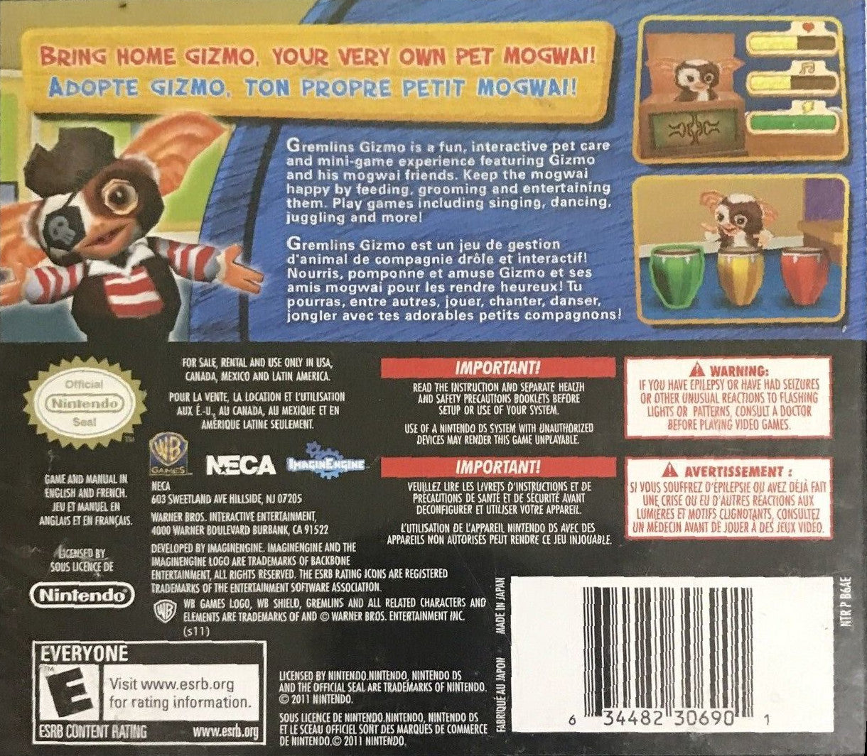 Gremlins Gizmo DS - Video Game - Used - CaveGamers - Image 2