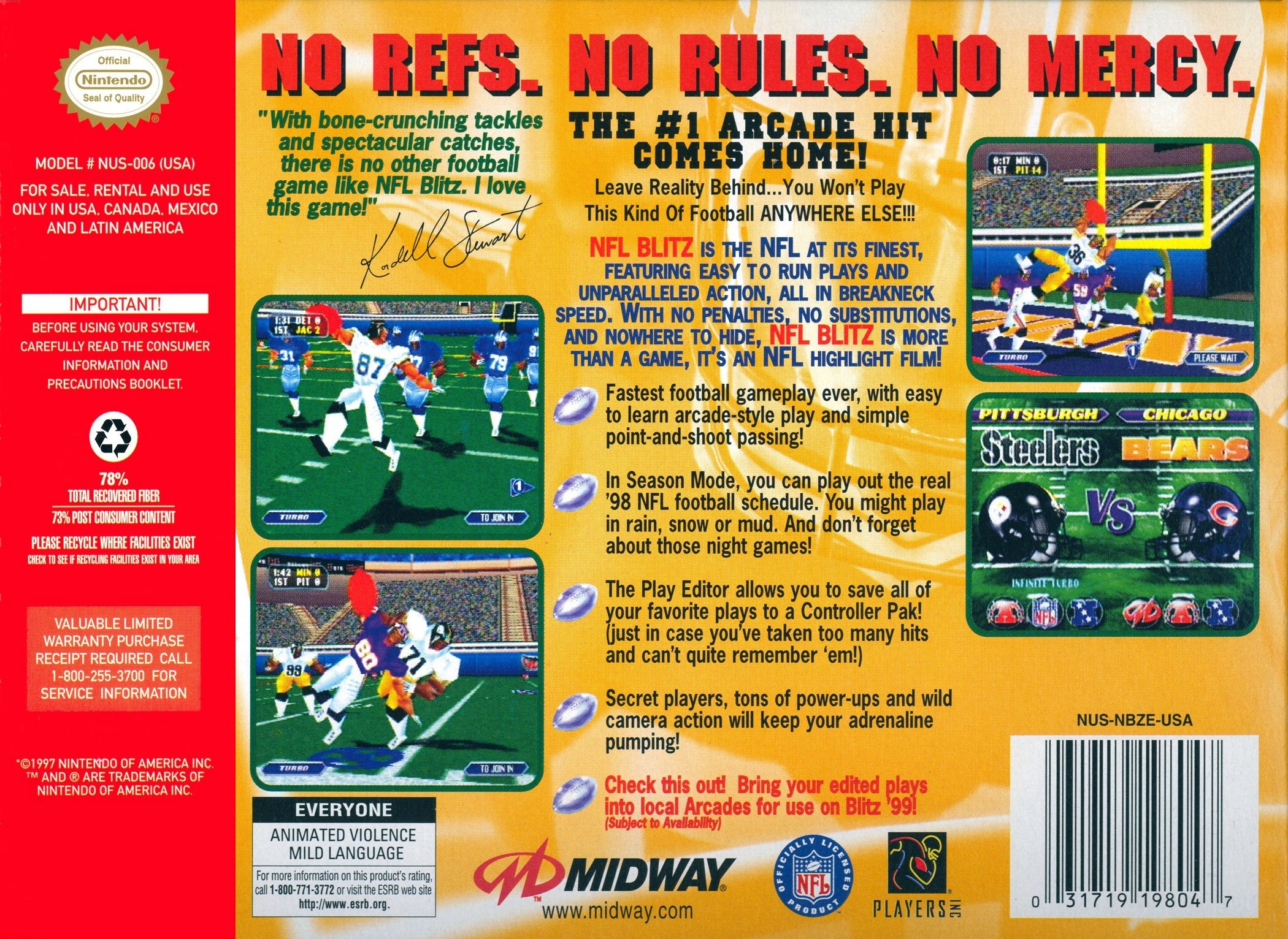 NFL Blitz N64 - Video Game - Used - CaveGamers - Image 2