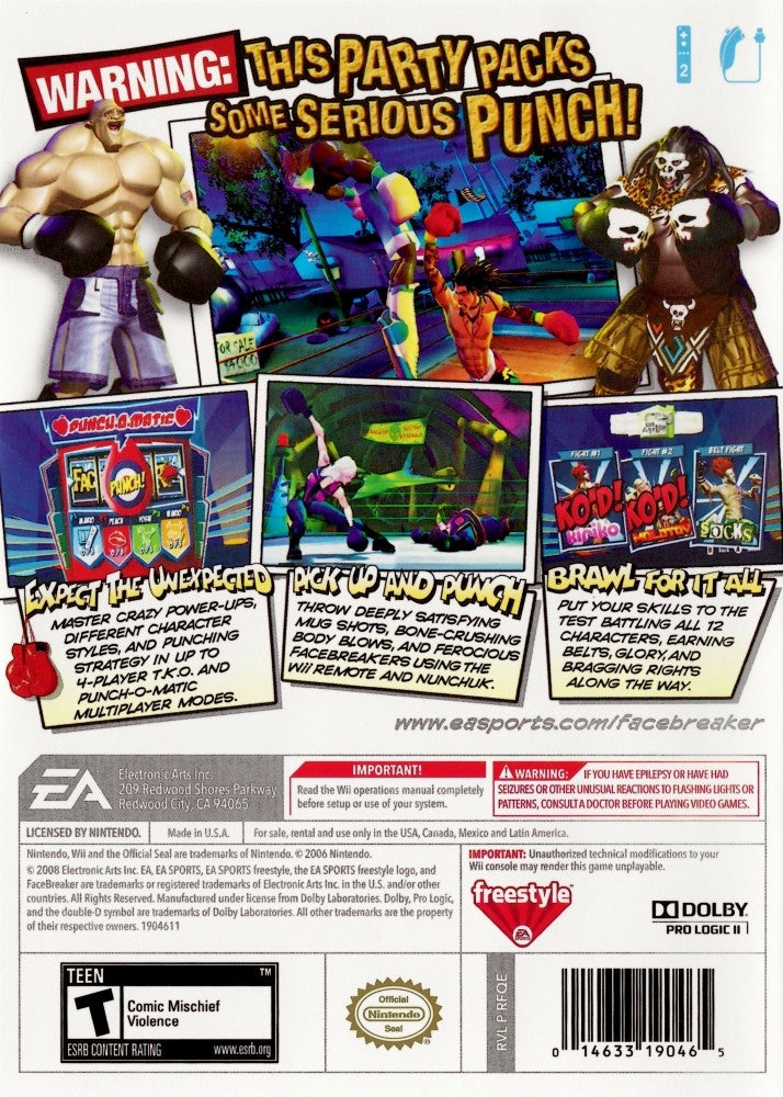 FaceBreaker K.O. Party Wii - Video Game - Used - CaveGamers - Image 2