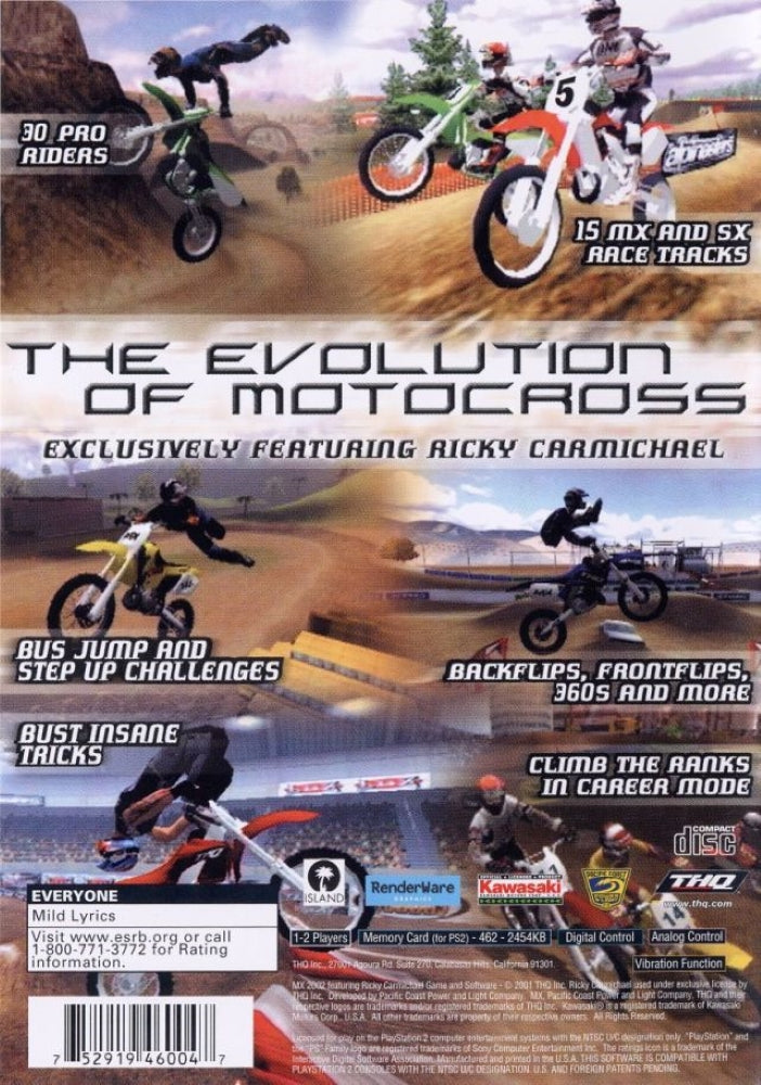 MX 2002 Featuring Ricky Carmichael PS2 - Video Game - Used - CaveGamers - Image 2