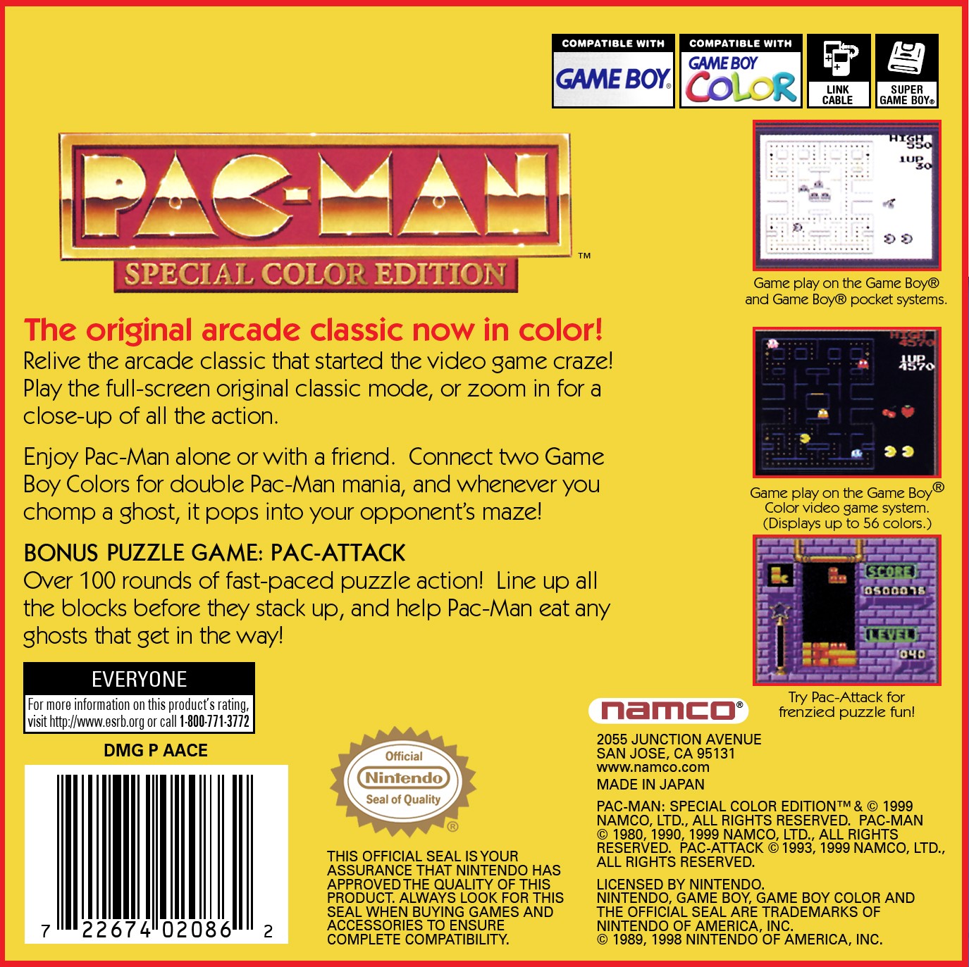 Pac-Man: Special Color Edition Game Boy Color - Video Game - Used - CaveGamers - Image 2