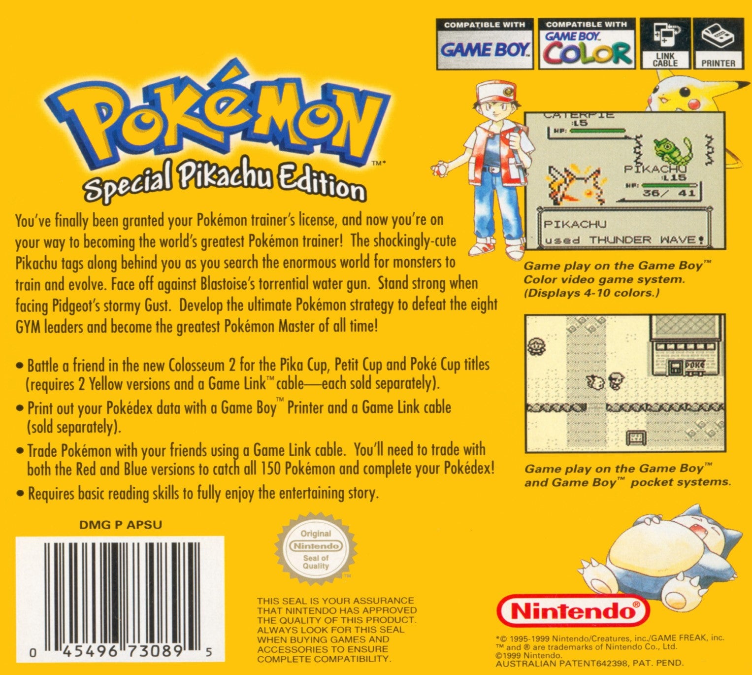 Pokemon Yellow Version Game Boy - Video Game - Used - CaveGamers - Image 2