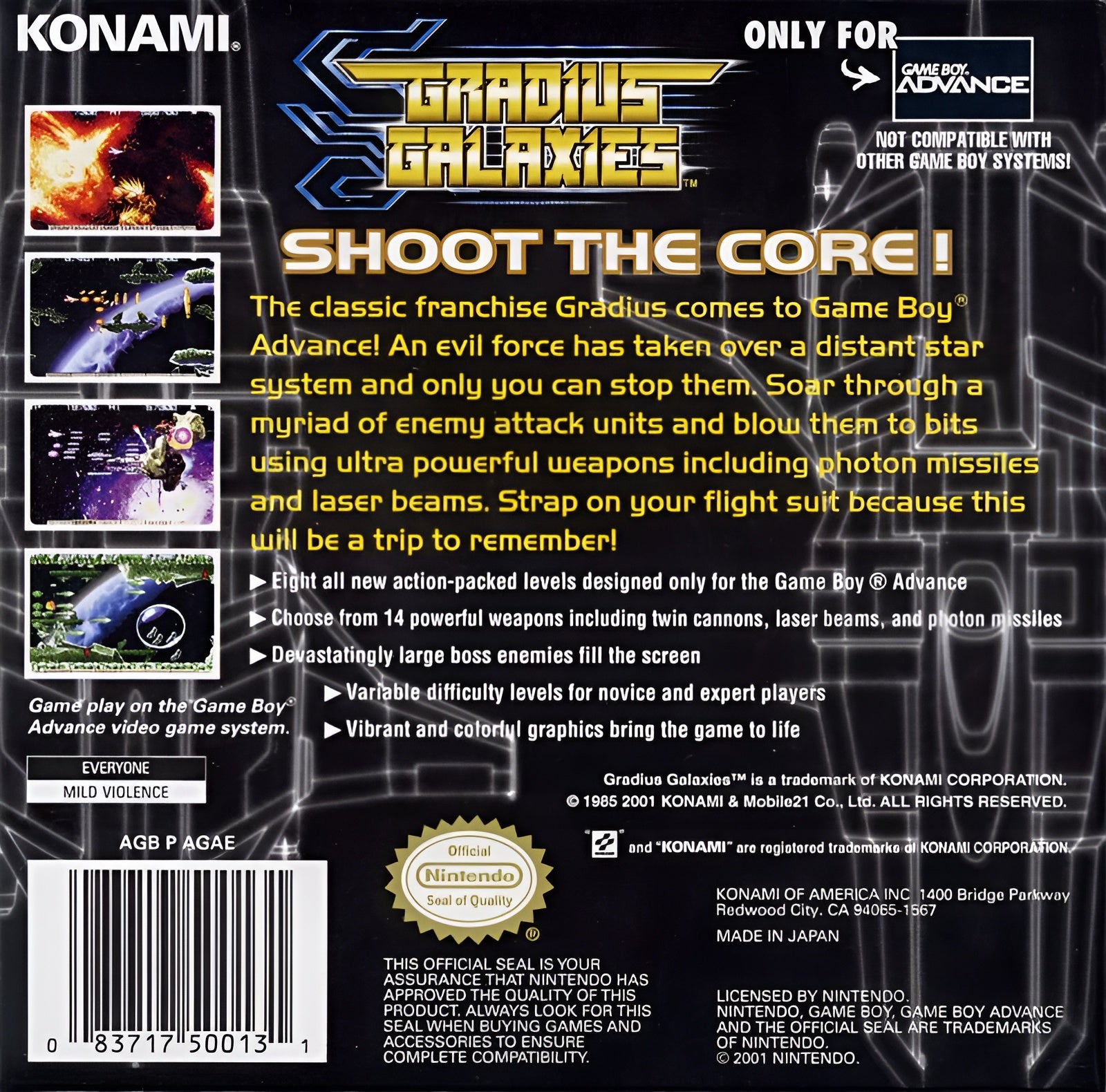 Gradius Galaxies Game Boy Advance - Video Game - Used - CaveGamers - Image 2