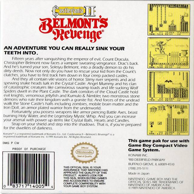 Castlevania II Belmont's Revenge Game Boy - Video Game - Used - CaveGamers - Image 2