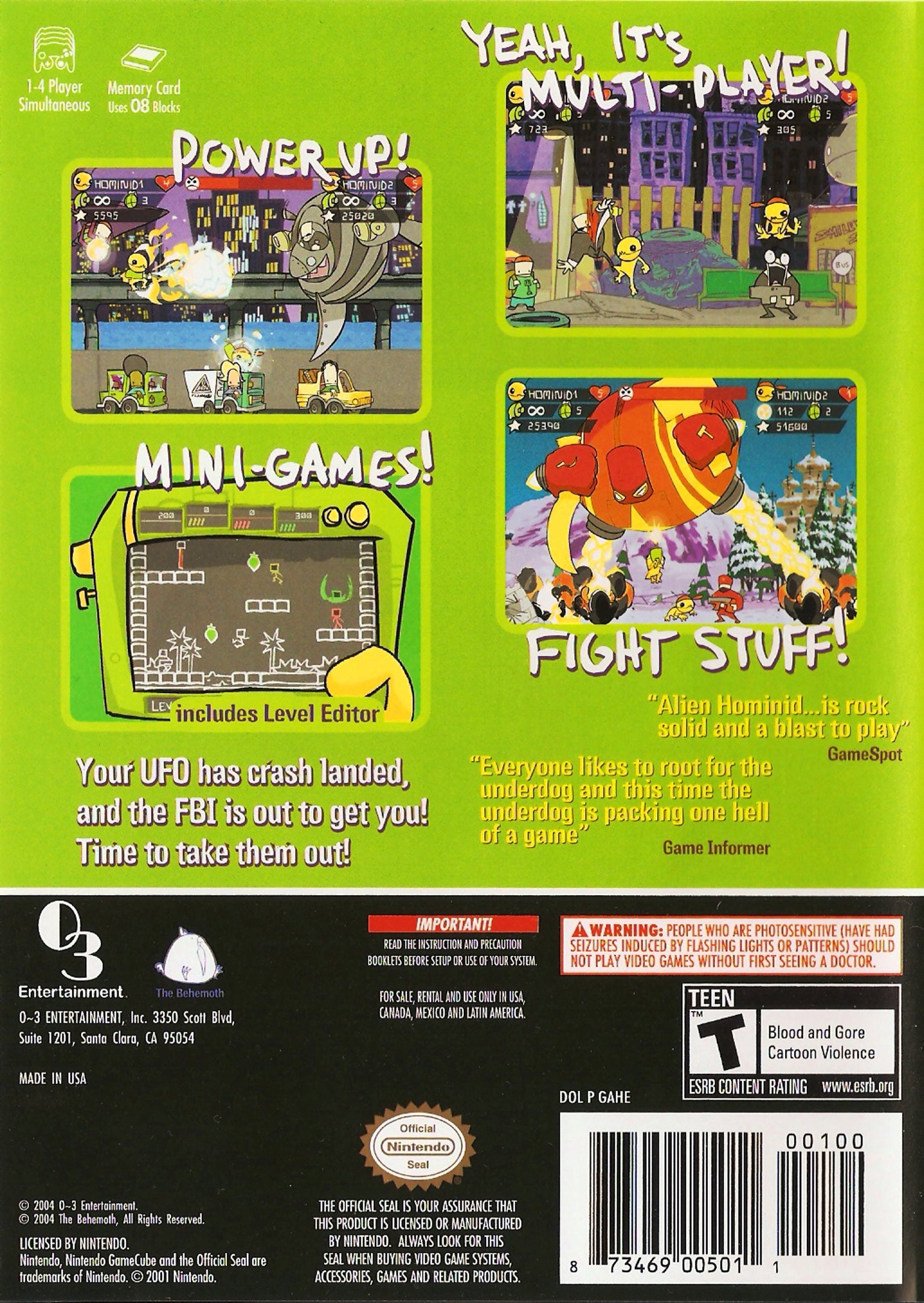 Alien Hominid GameCube - Video Game - Used - CaveGamers - Image 2