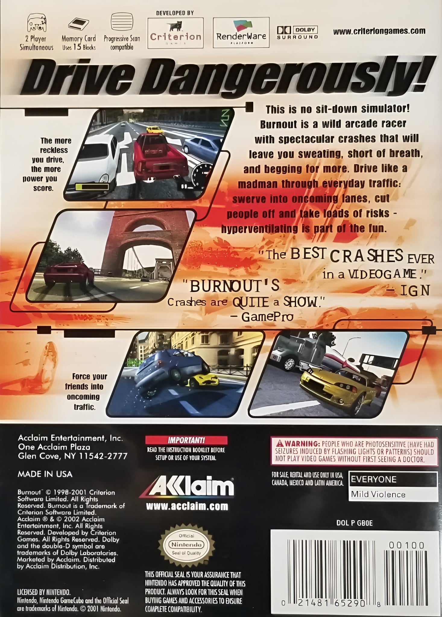 Burnout GameCube - Video Game - Used - CaveGamers - Image 2
