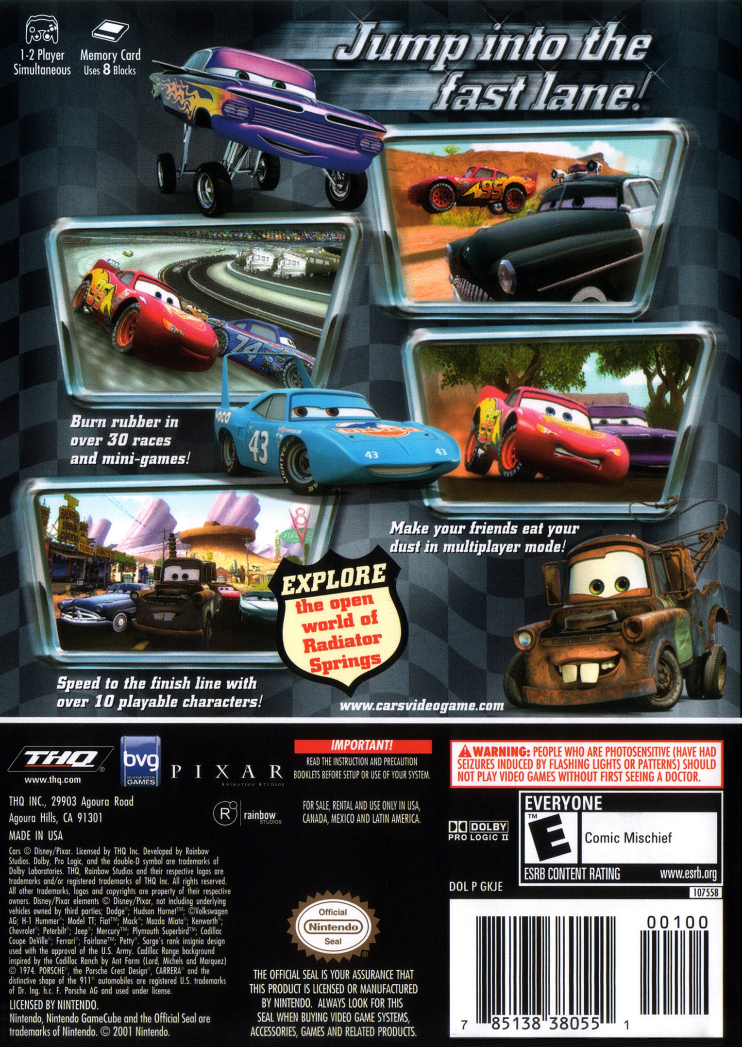 Cars GameCube - Video Game - Used - CaveGamers - Image 2