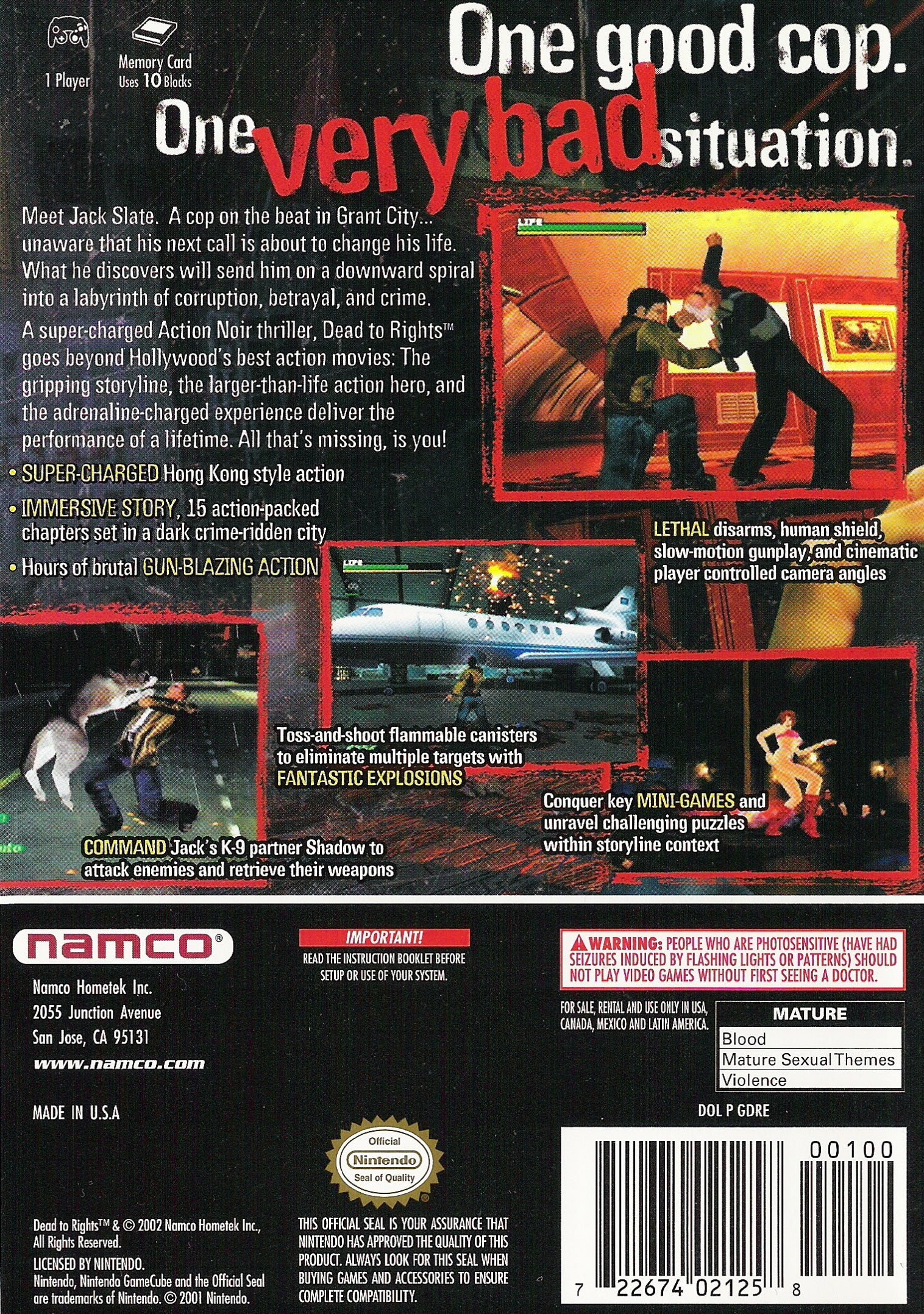 Dead to Rights GameCube - Video Game - Used - CaveGamers - Image 2