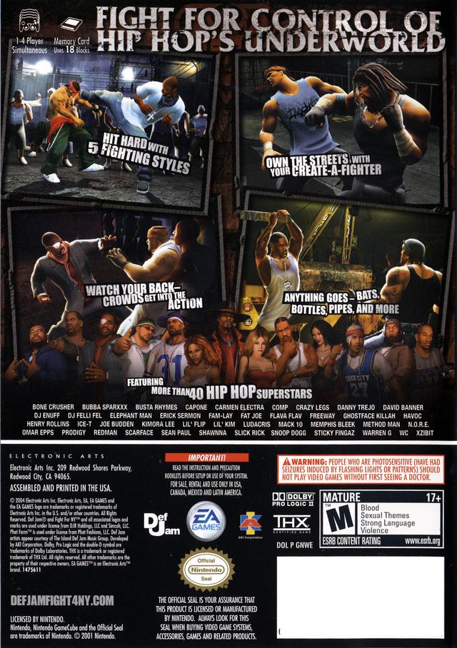Def Jam Fight for NY GameCube - Video Game - Used - CaveGamers - Image 2