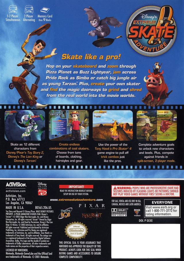 Disney's Extreme Skate Adventure GameCube - Video Game - Used - CaveGamers - Image 2