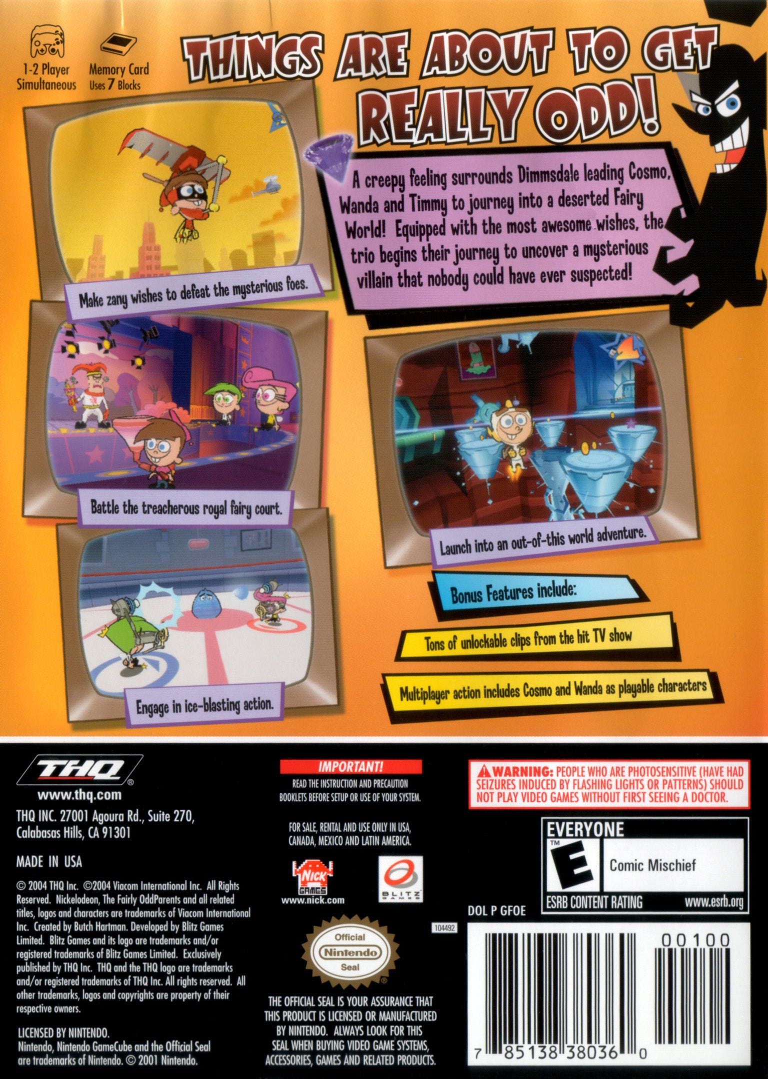 Fairly Odd Parents Shadow Showdown GameCube - Video Game - Used - CaveGamers - Image 2