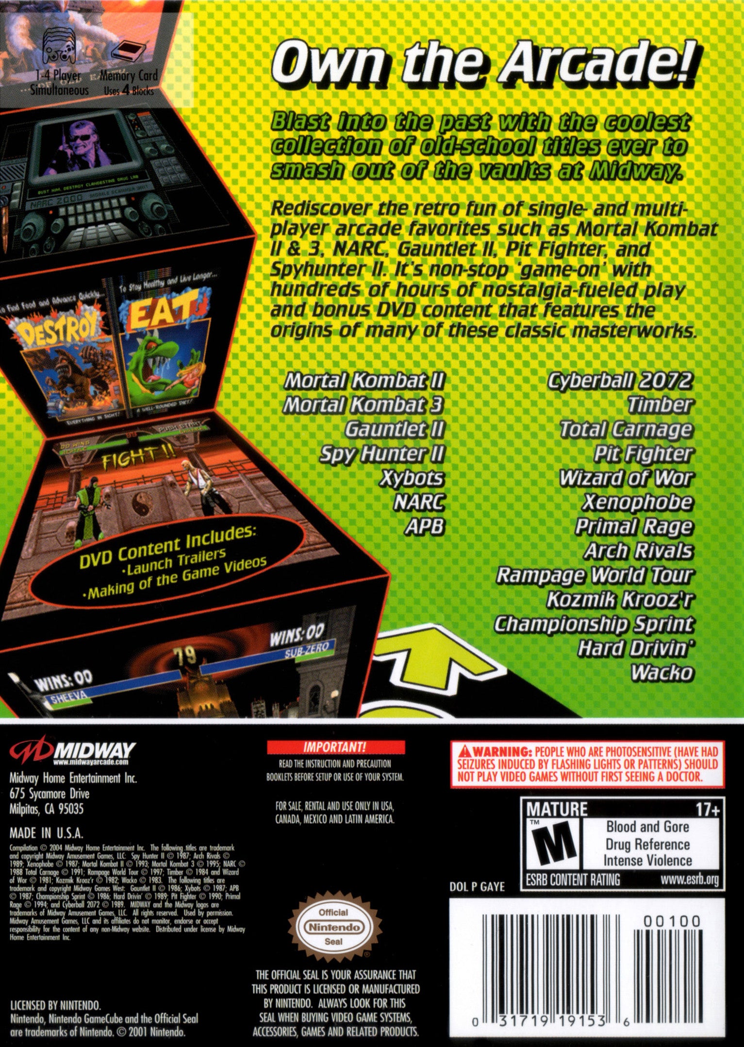 Midway Arcade Treasures 2 GameCube - Video Game - Used - CaveGamers - Image 2